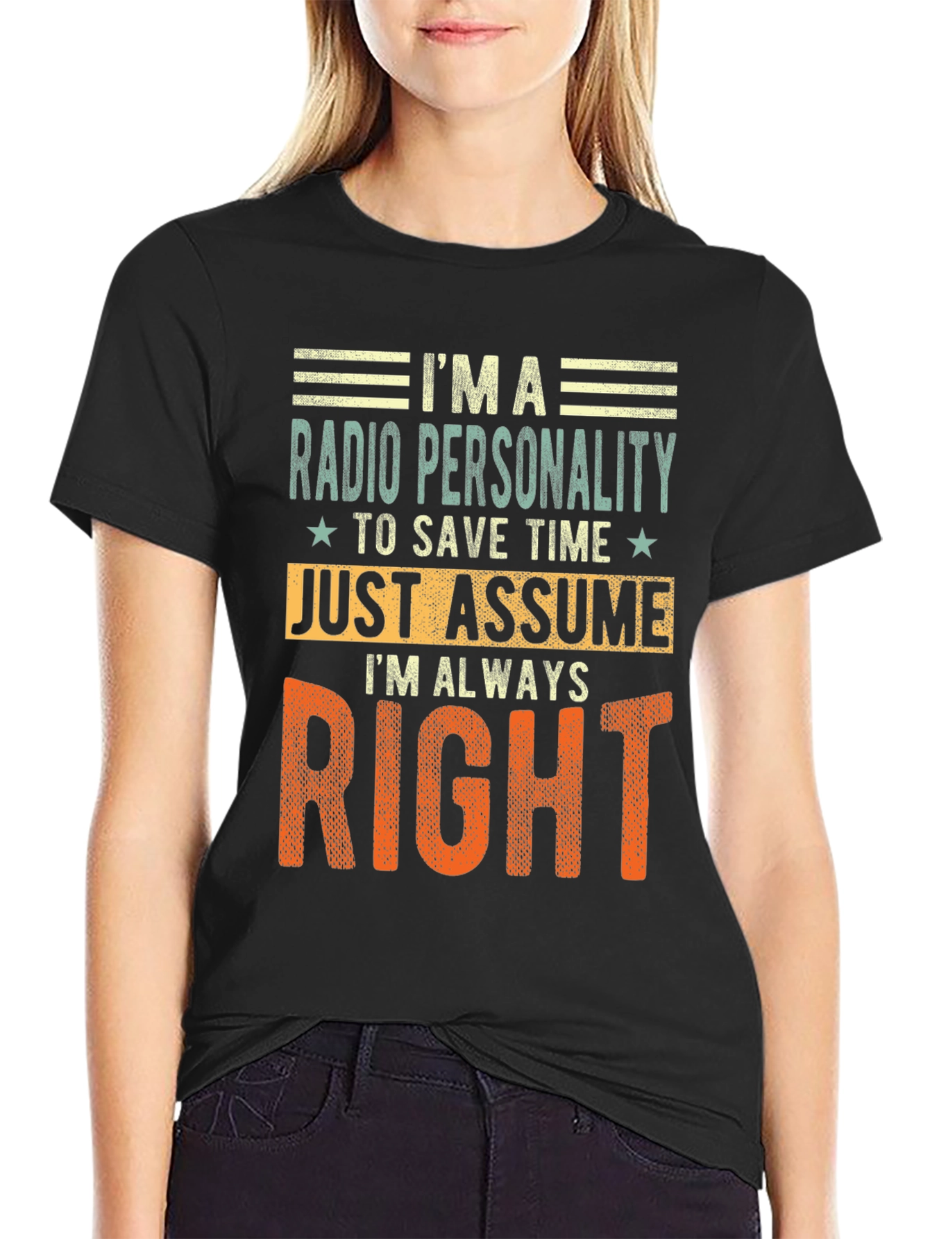 Black Radio Personality Always Right Graphic Tee view 2
