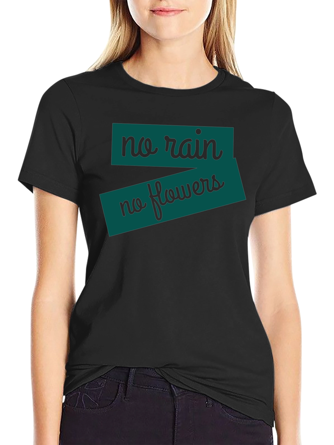 Black No Rain, No Flowers T-Shirt - Black view 2