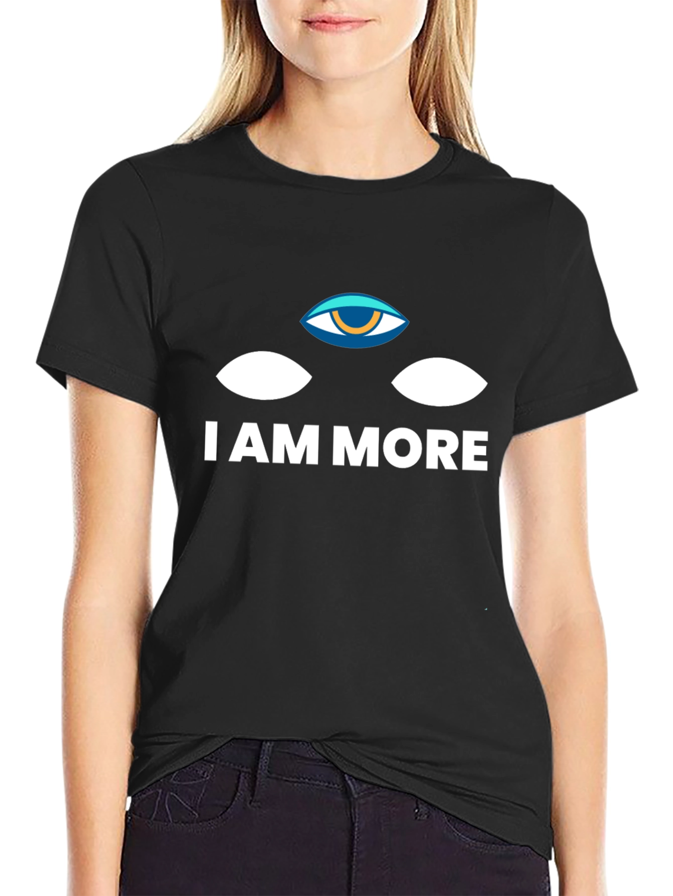 Black I AM MORE Graphic T-Shirt - Black Crew Neck view 2