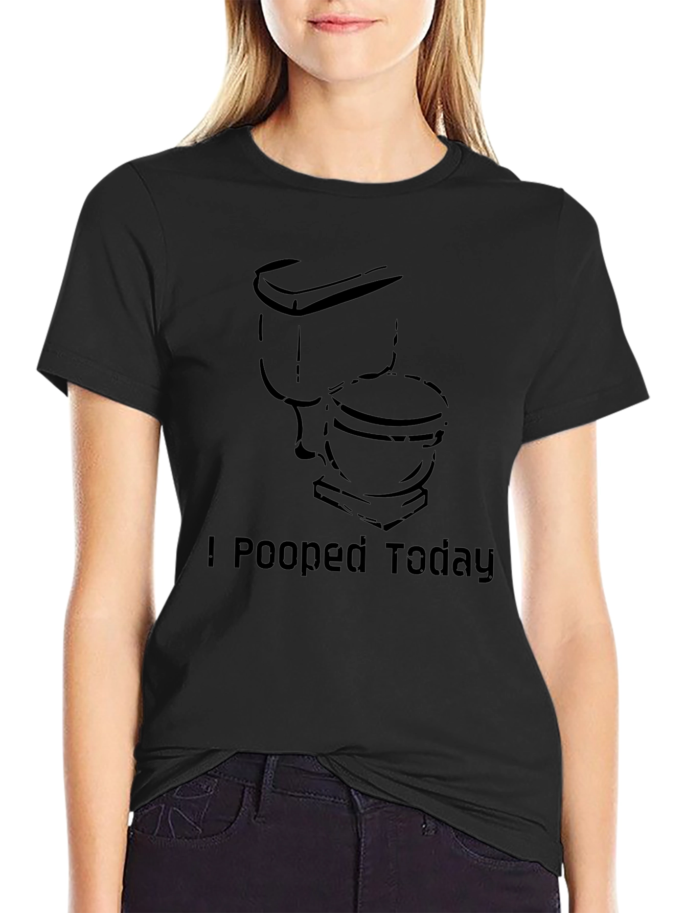 Black I Pooped Today Graphic Tee - Adult Humor view 2