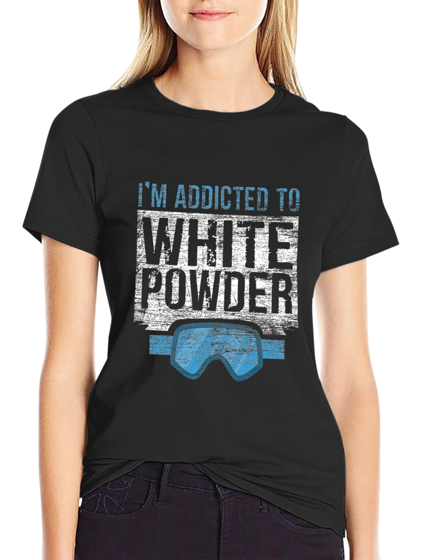 Black Addicted to White Powder Graphic Tee view 2