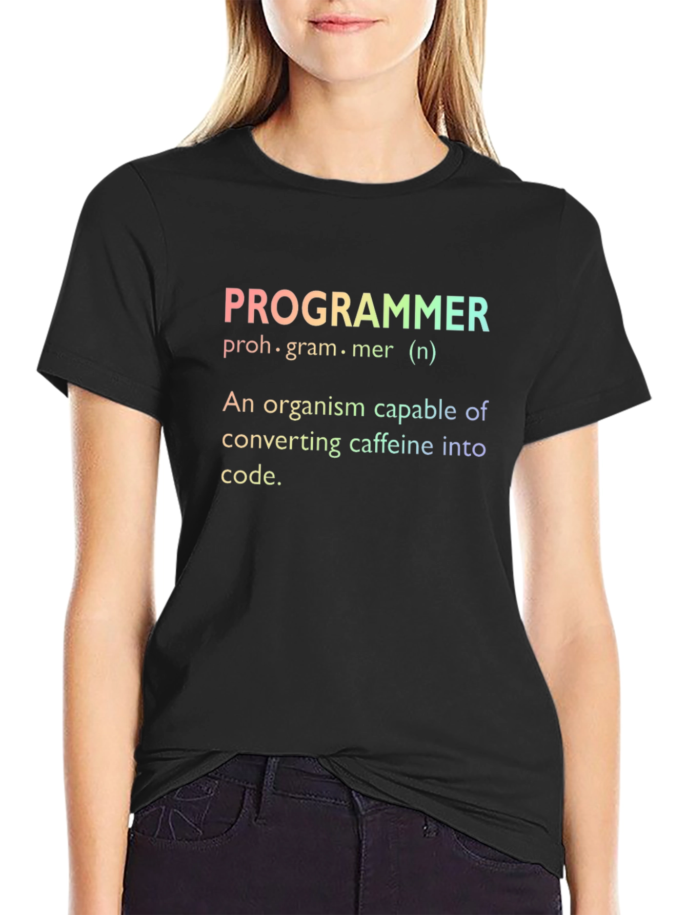 Black Programmer Definition T-Shirt view 2