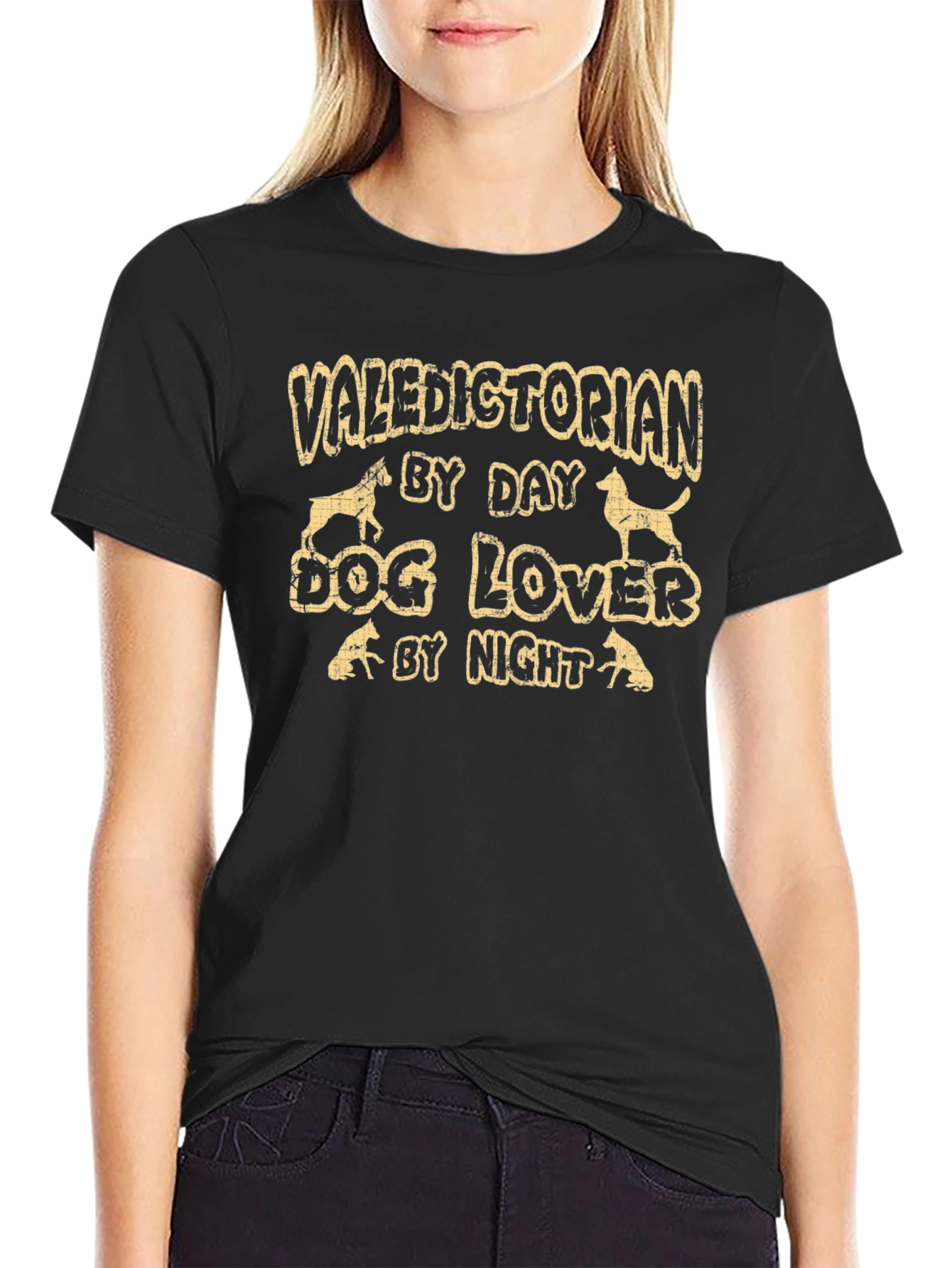 Black Valedictorian Dog Lover T-Shirt view 2
