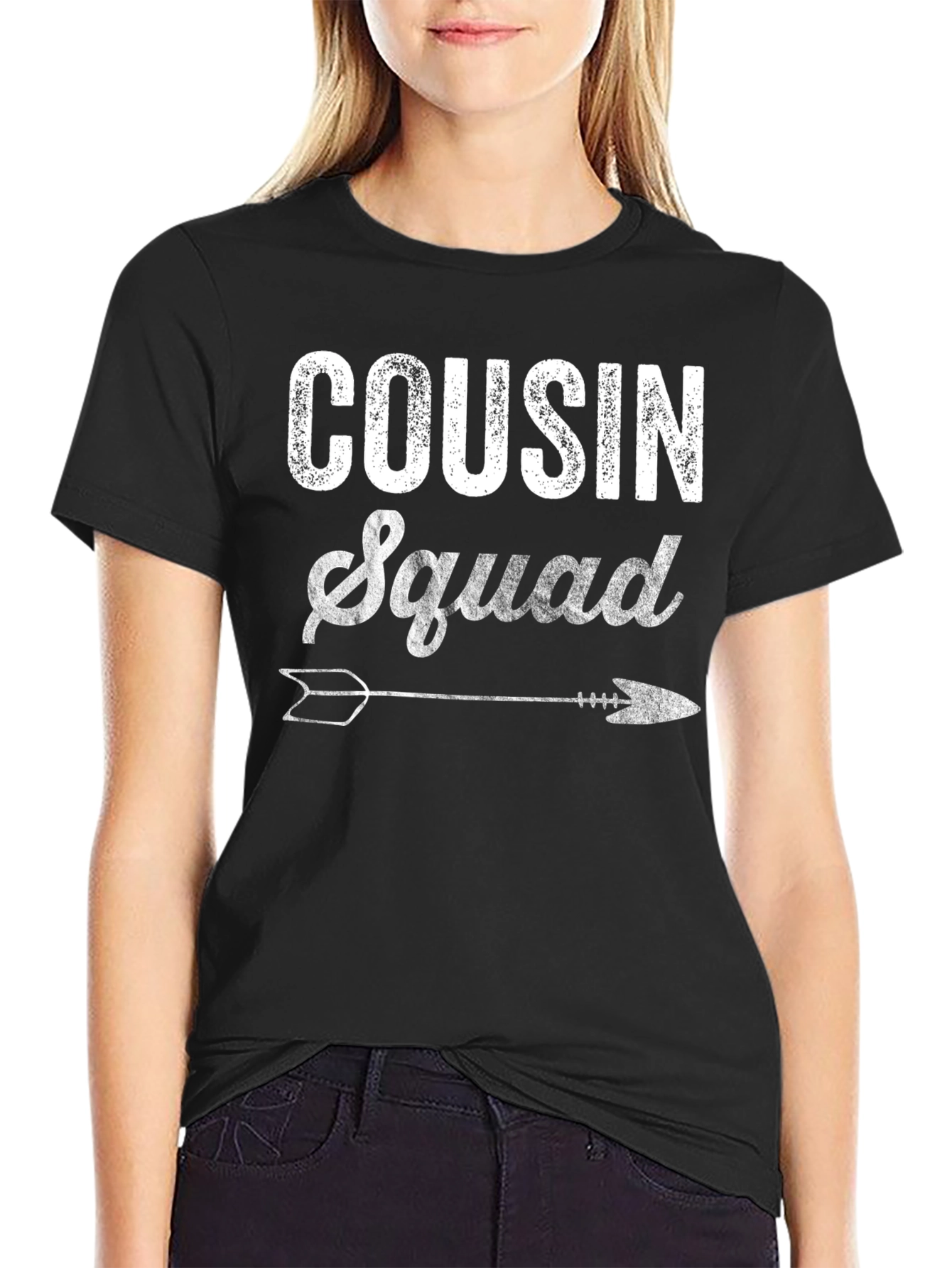 Black Cousin Squad Graphic Tee - Black Cotton Blend view 2