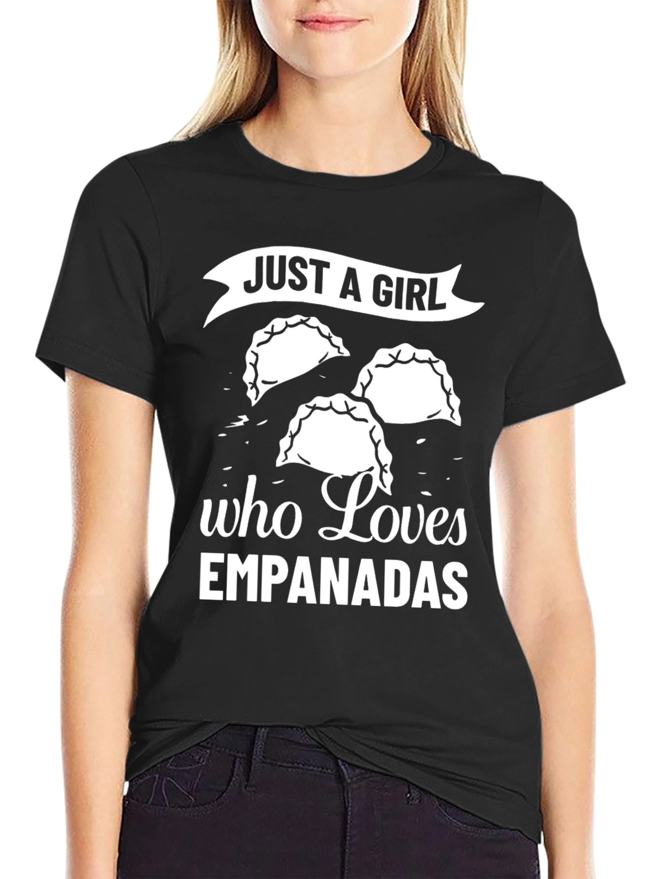 Black Just A Girl Who Loves Empanadas T-Shirt view 2