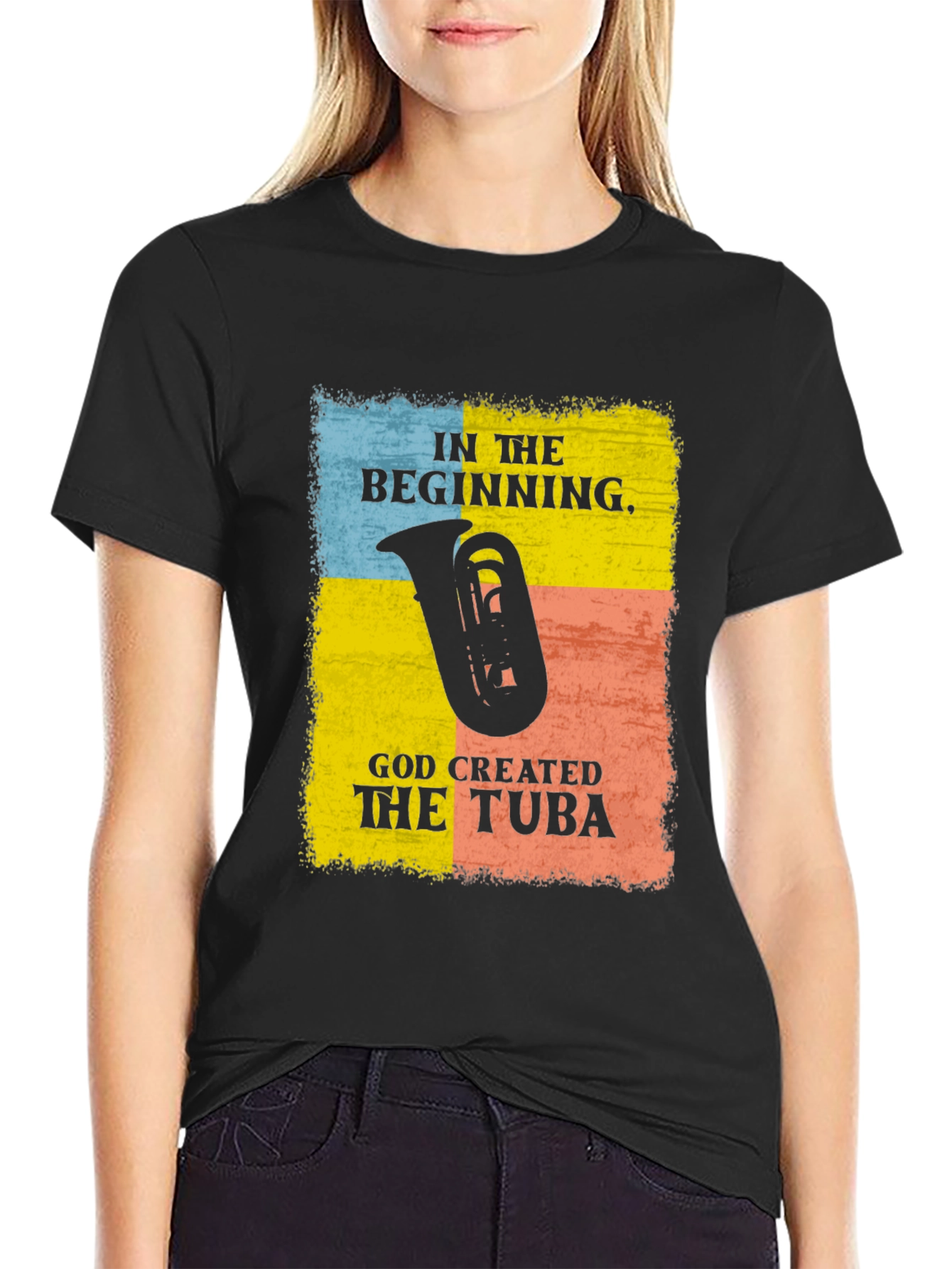 Black In The Beginning Tuba Graphic Tee view 2