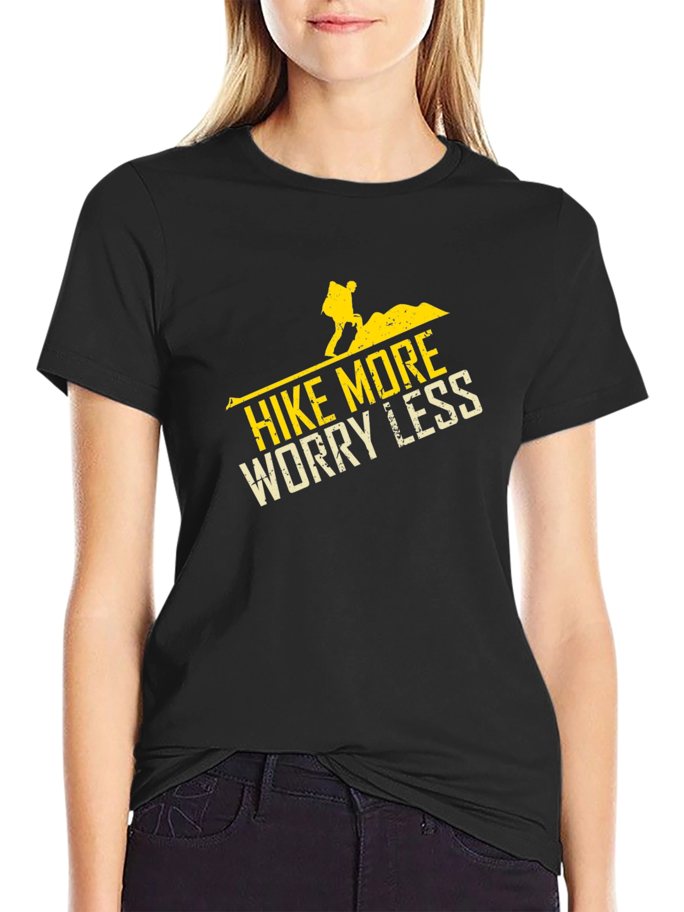 Black Hike More Worry Less Graphic T-Shirt view 2