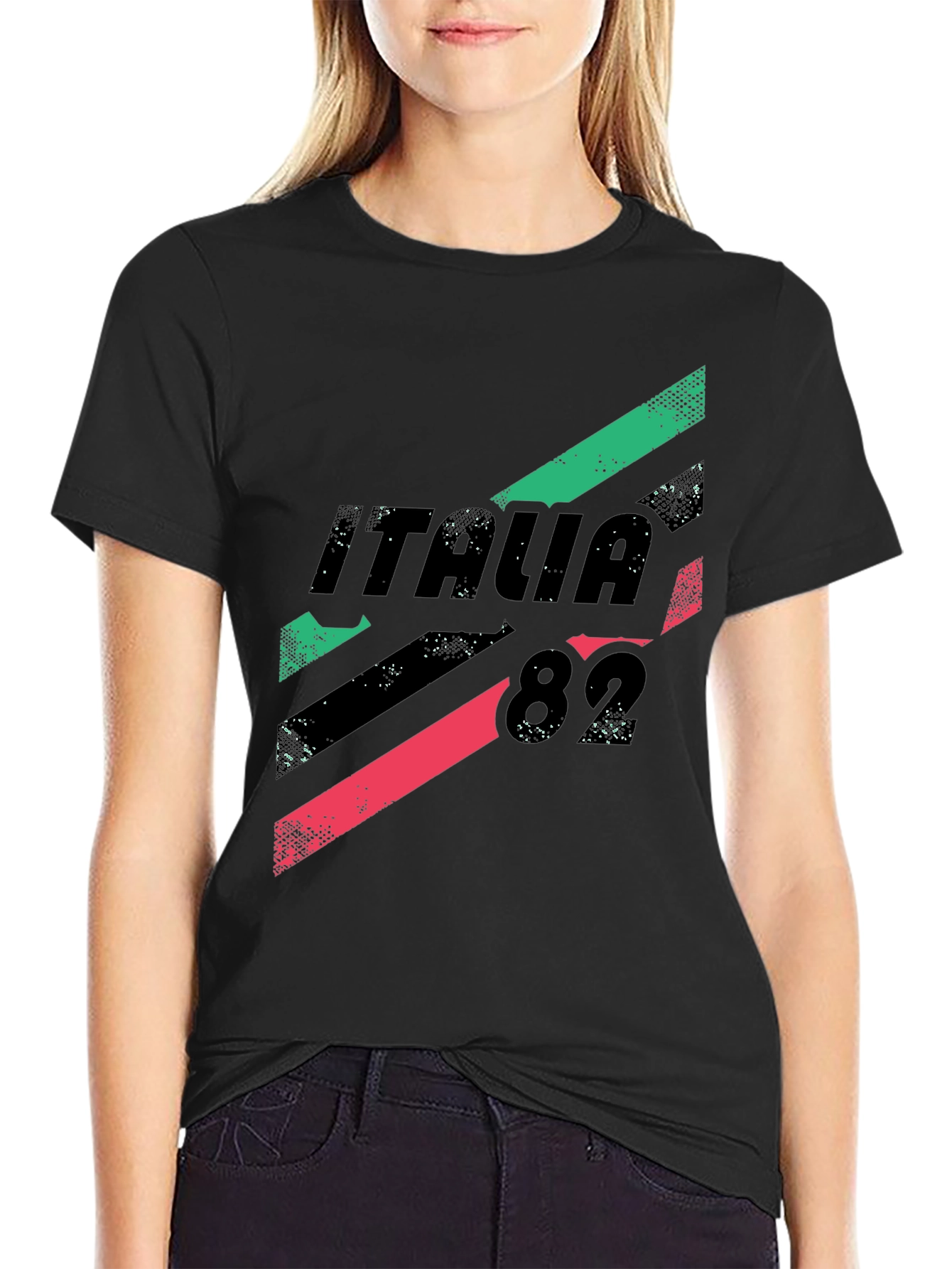 Black Italia 82 Graphic Tee - Black, Retro Style view 2