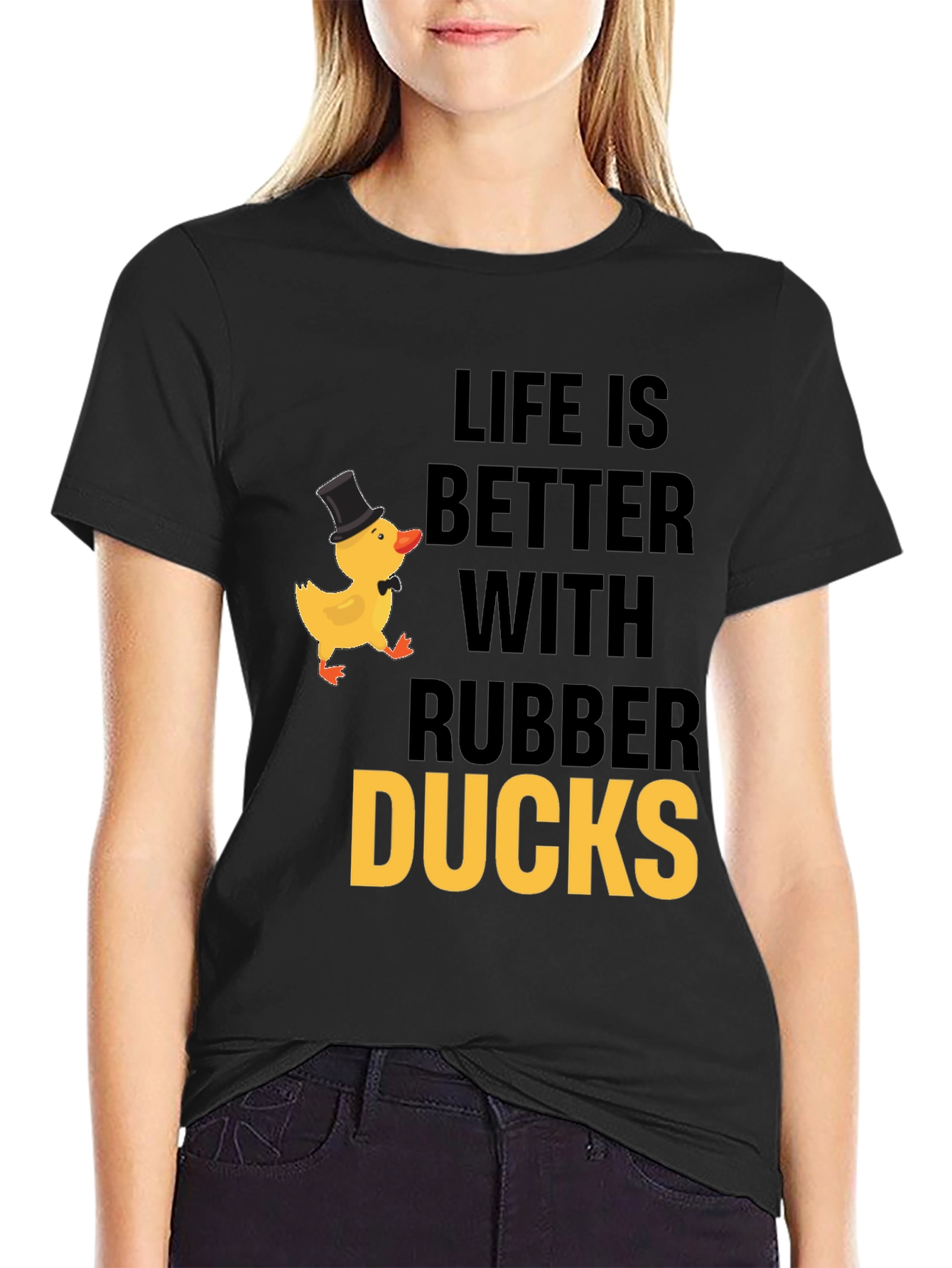 Black Life is Better with Rubber Ducks T-Shirt view 2