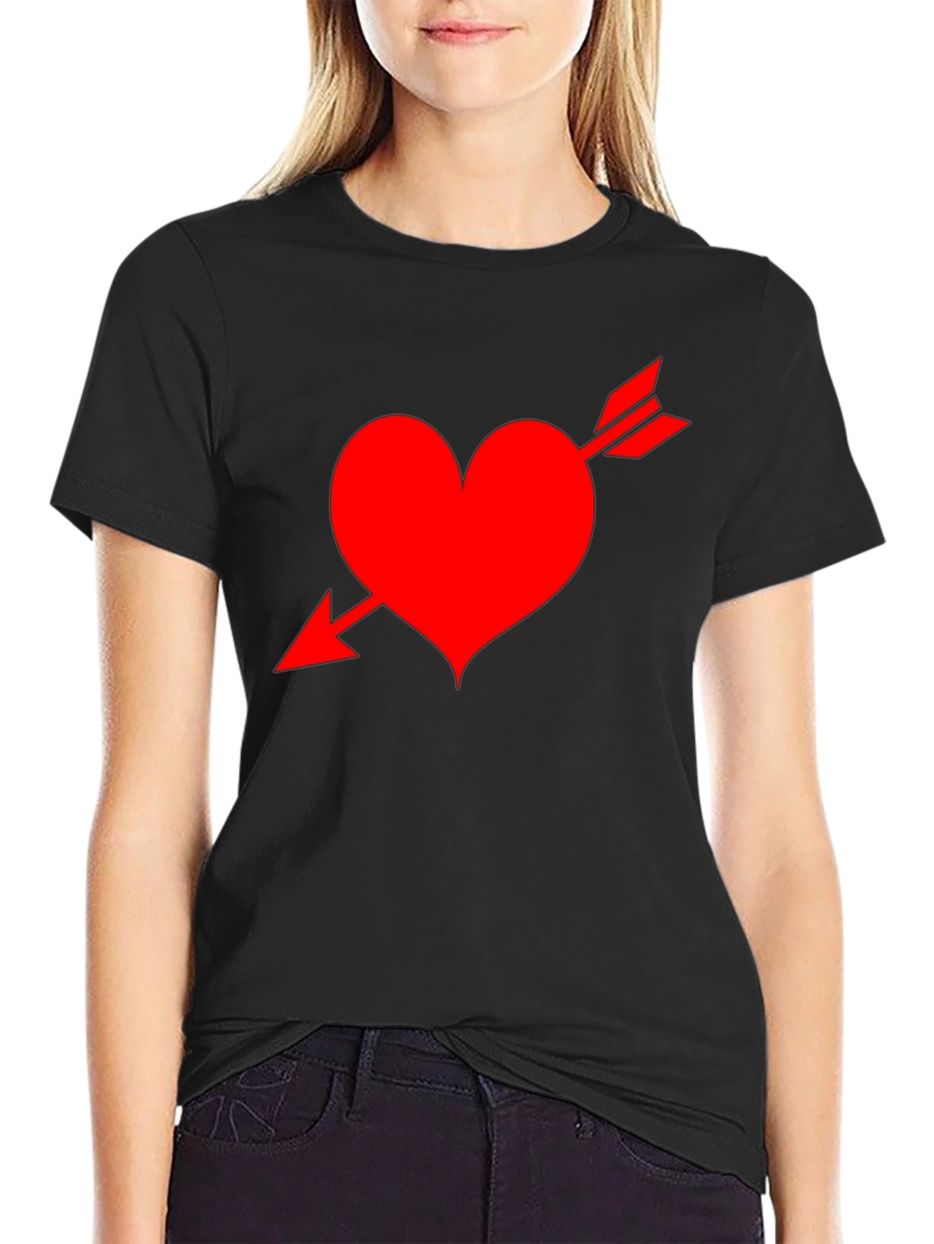 Black Heart Arrow Graphic Tee - Black view 2