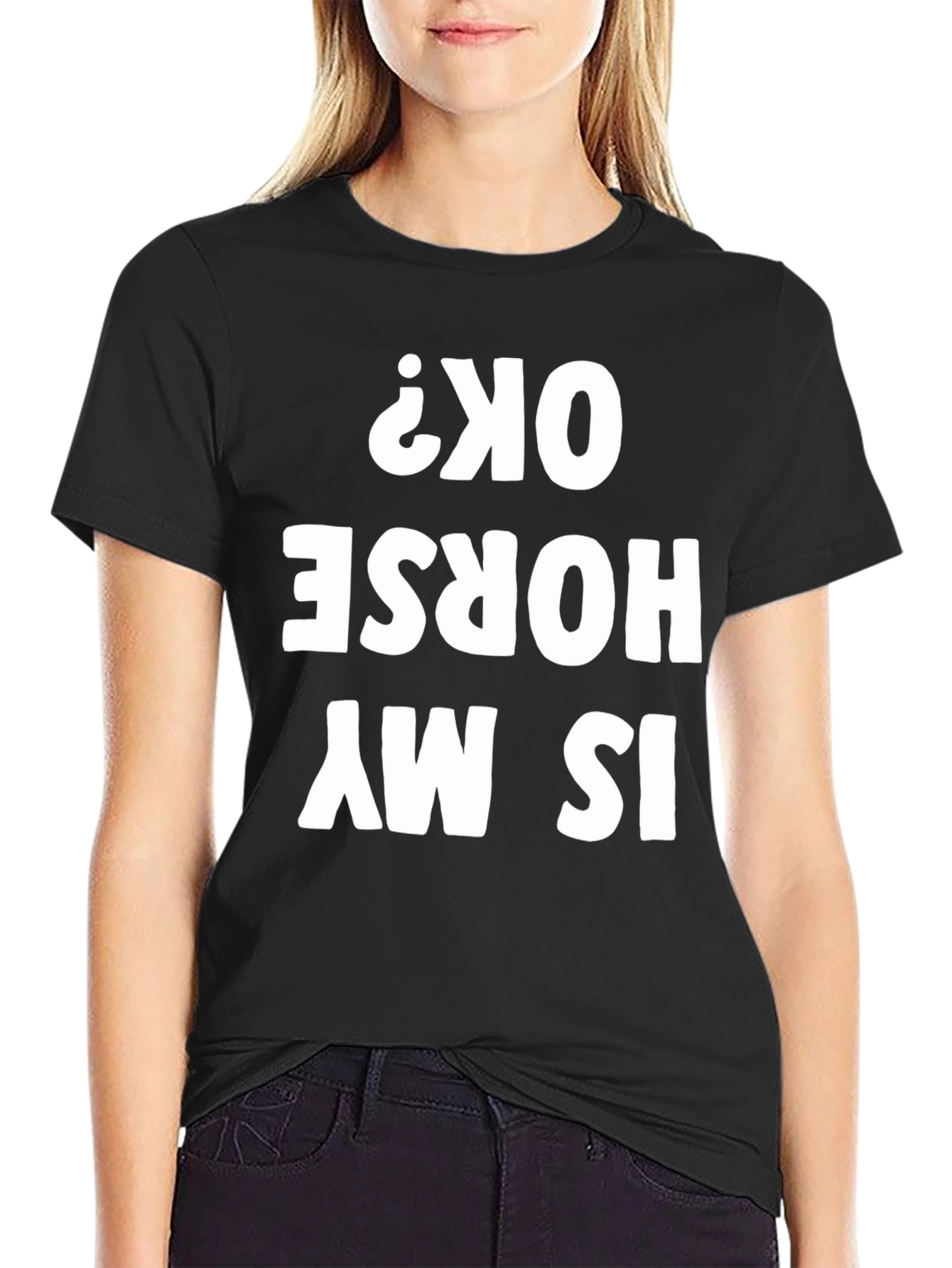 Black Is My Horse OK? Graphic Tee view 2