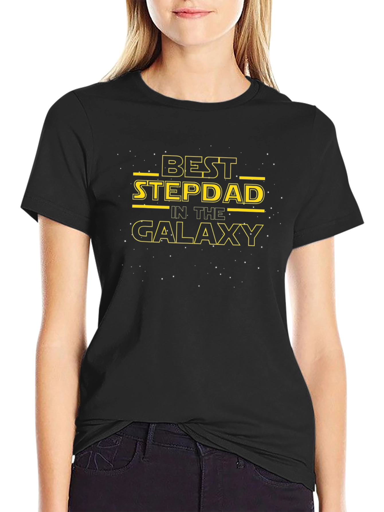 Black Best Stepdad Galaxy T-Shirt - Star Wars Inspired view 2