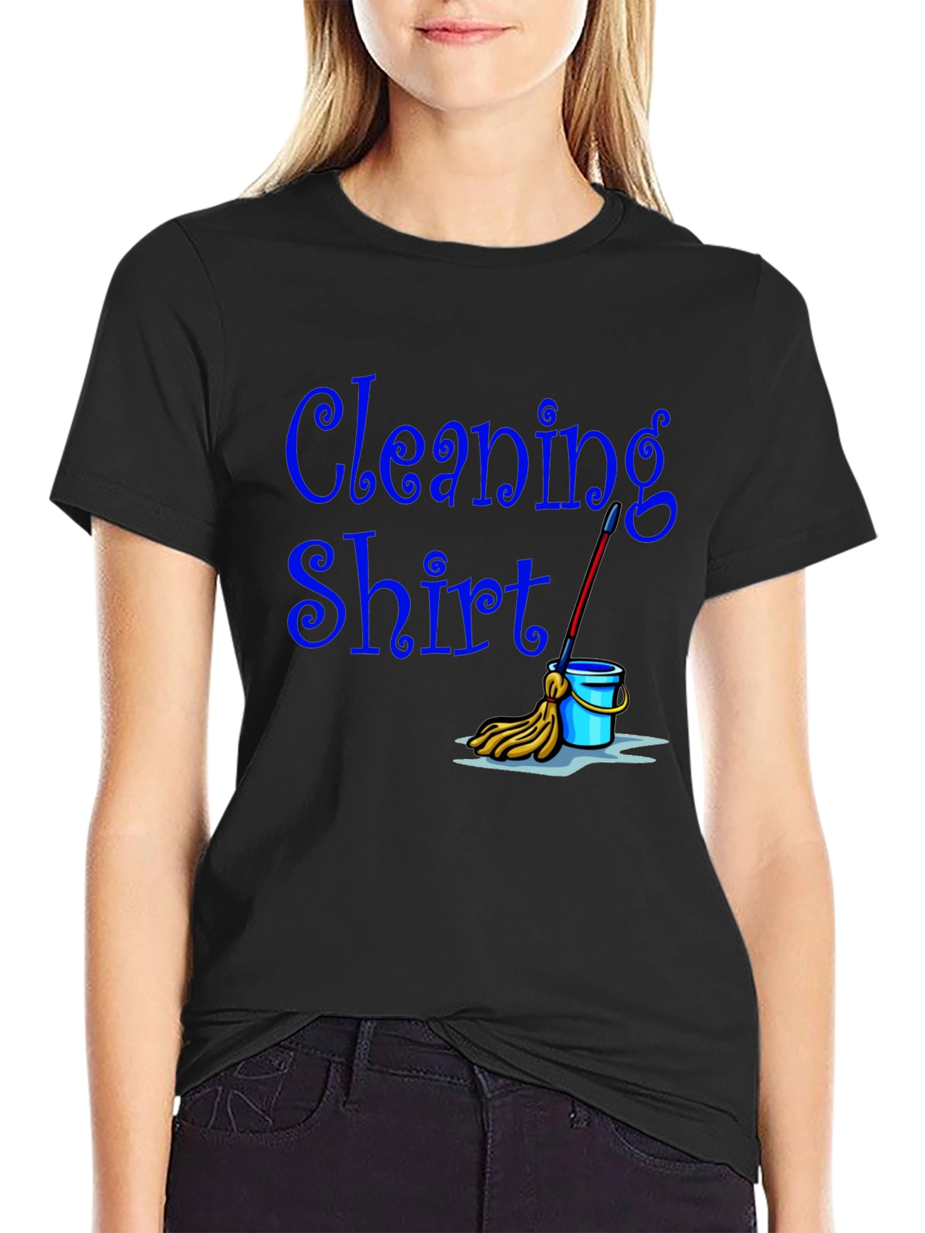 Black Cleaning Shirt - Funny Janitor T-Shirt view 2
