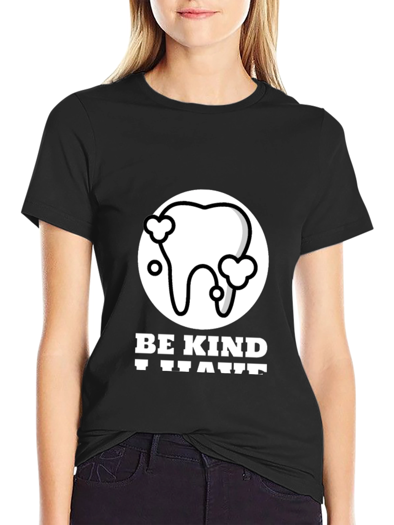 Black Be Kind T-Shirt - Graphic Print Cotton Tee view 2