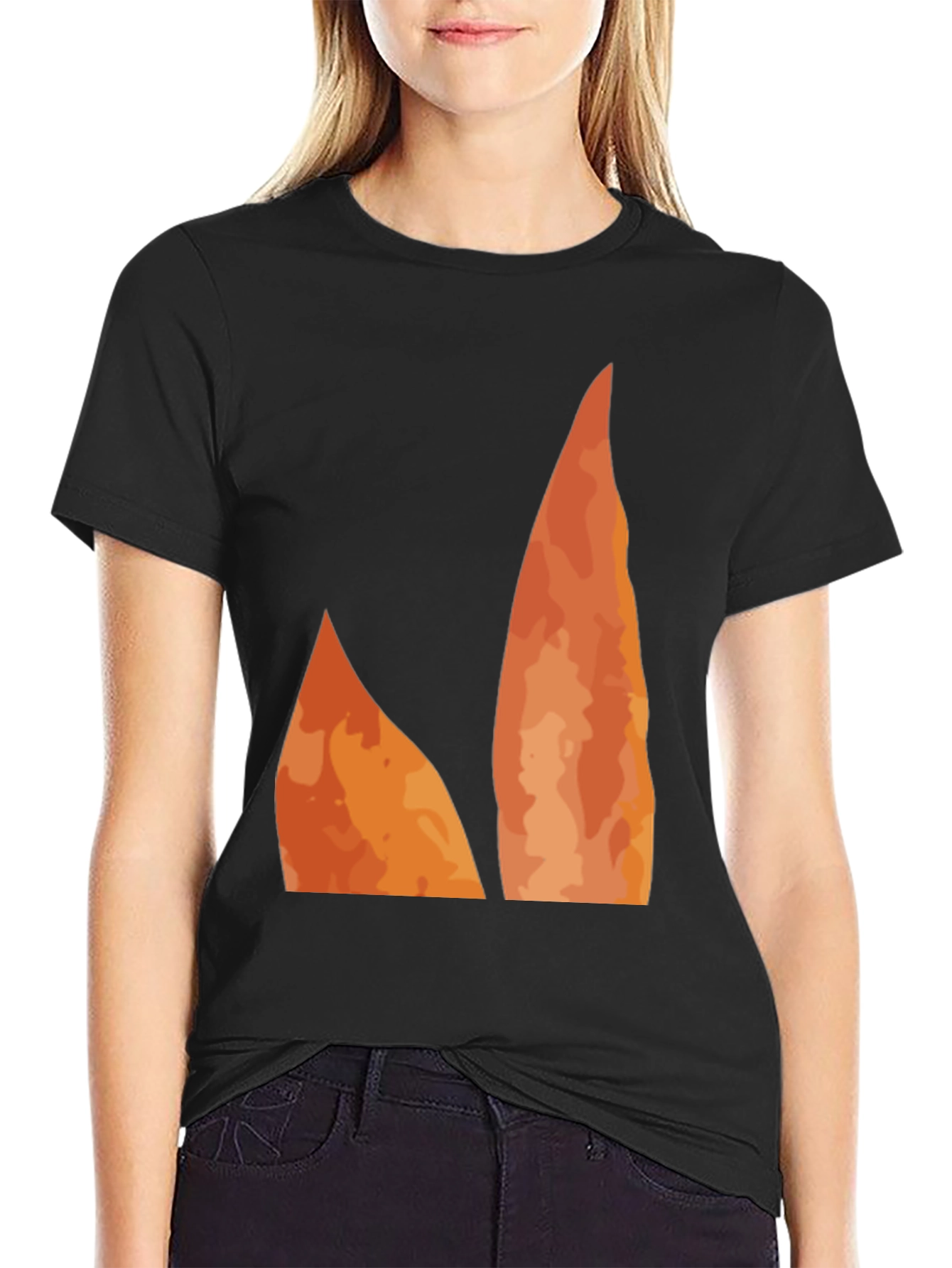 Black Flame Graphic Black Tee - Unique Design view 2