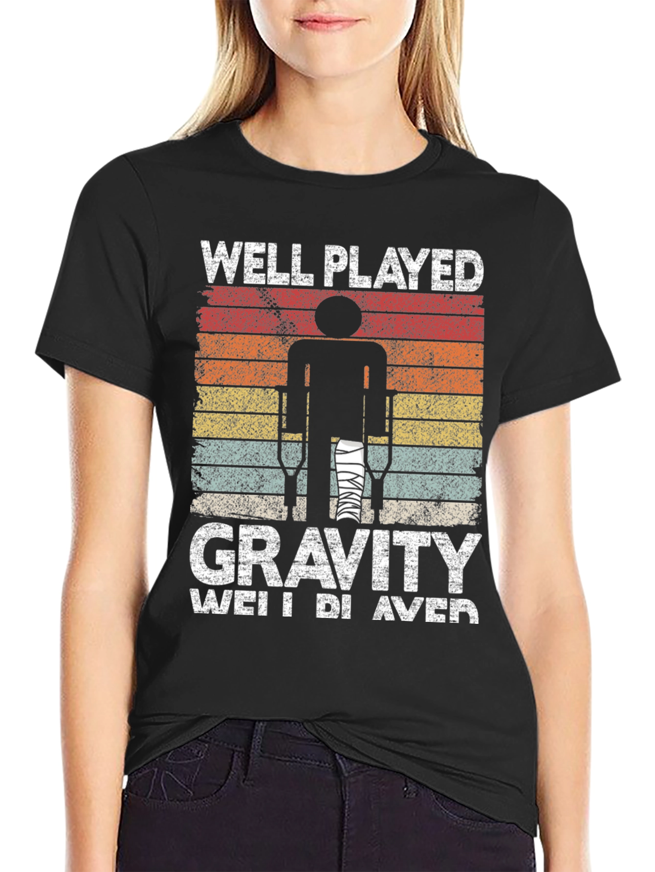 Black Well Played Gravity Graphic T-Shirt view 2