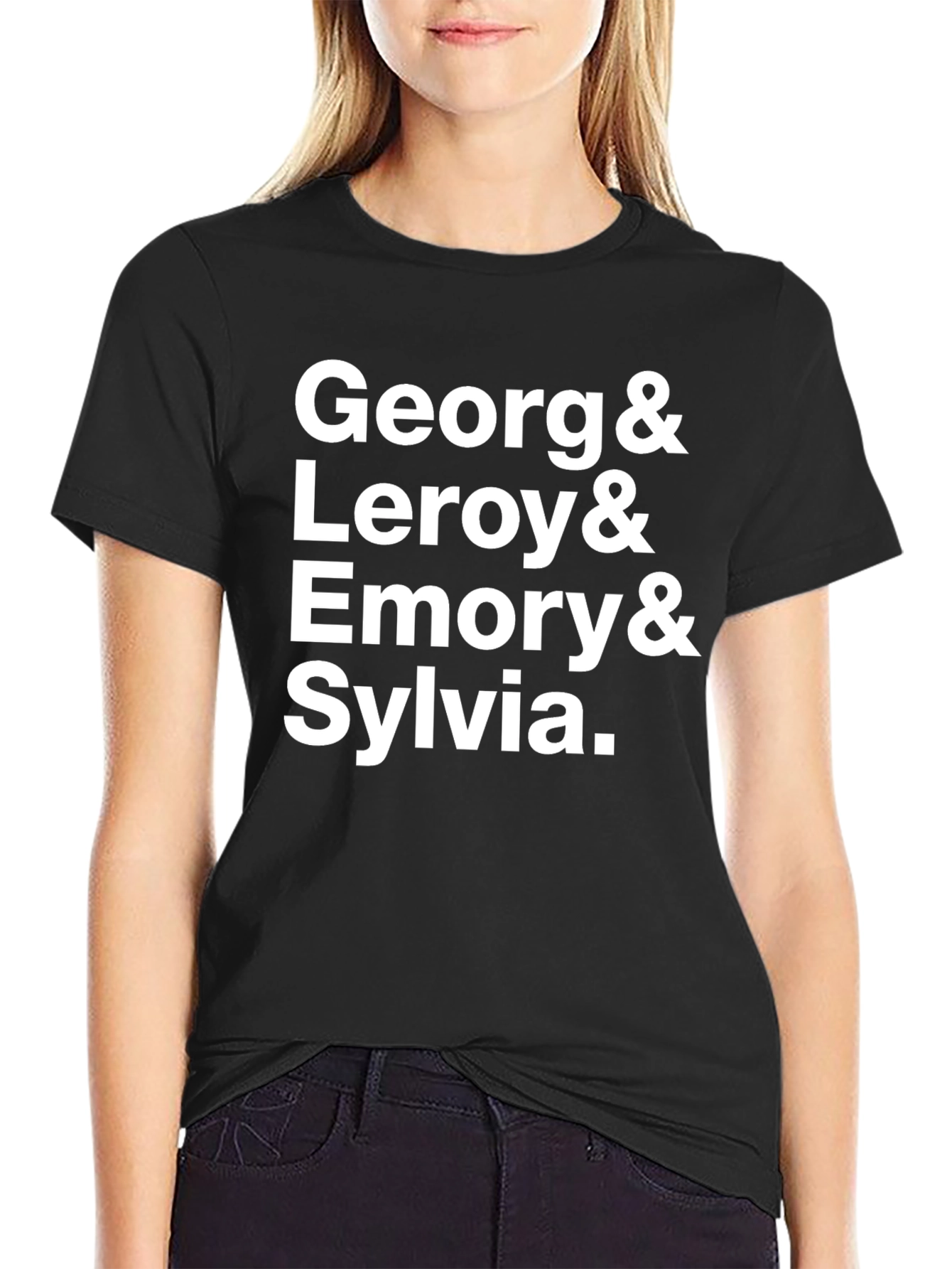 Black Georg & Leroy & Emory & Sylvia Black T-Shirt view 2
