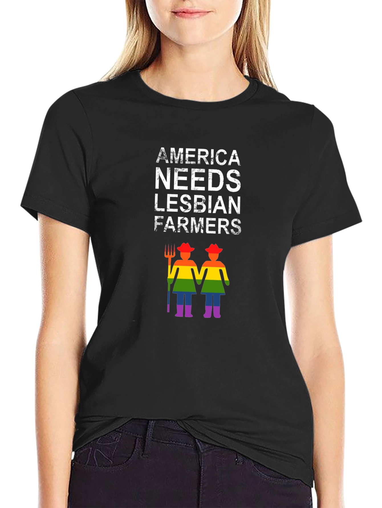 Black America Needs Lesbian Farmers Graphic Tee view 2