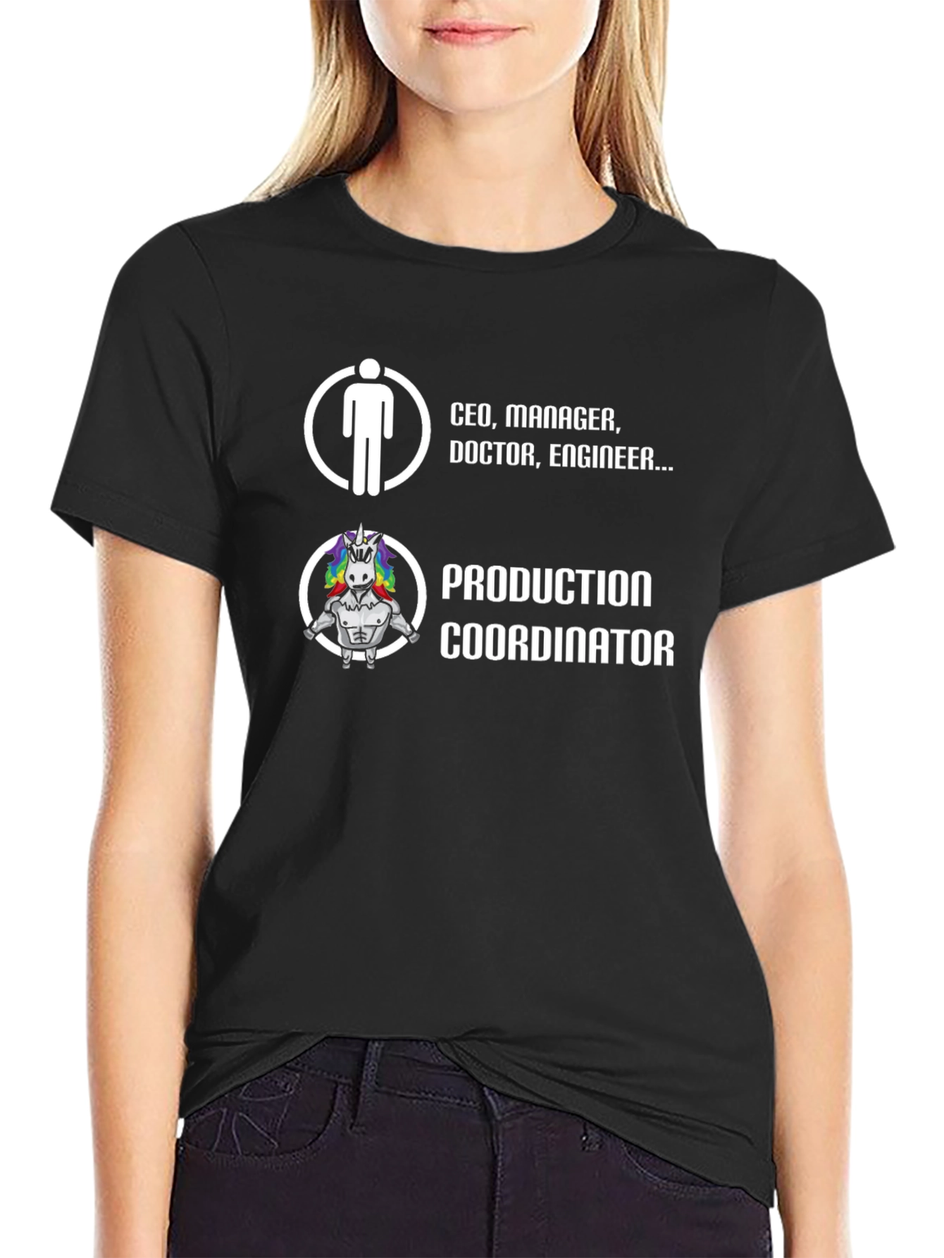 Black Production Coordinator Graphic T-Shirt view 2