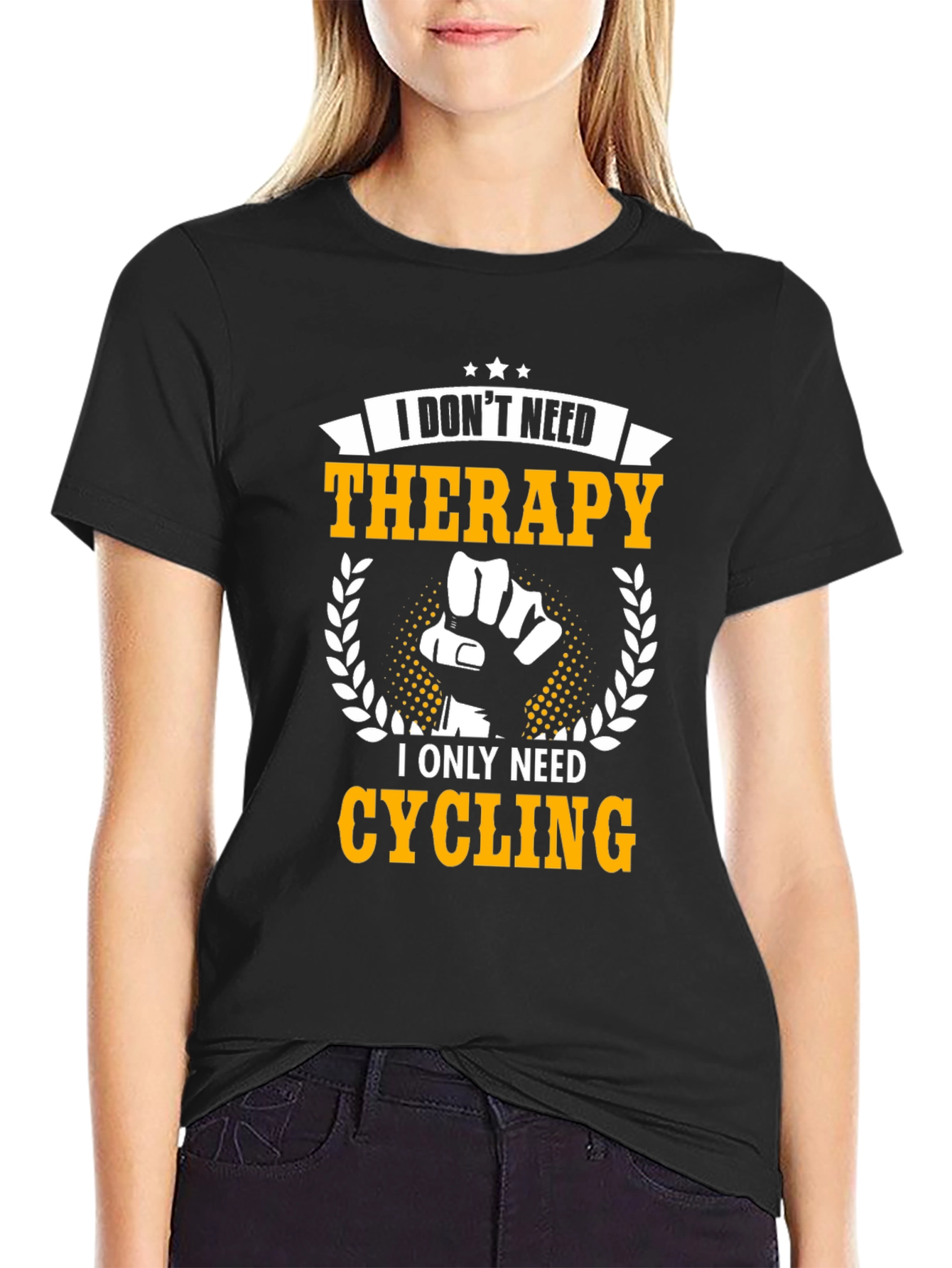 Black Cycling Therapy T-Shirt view 2