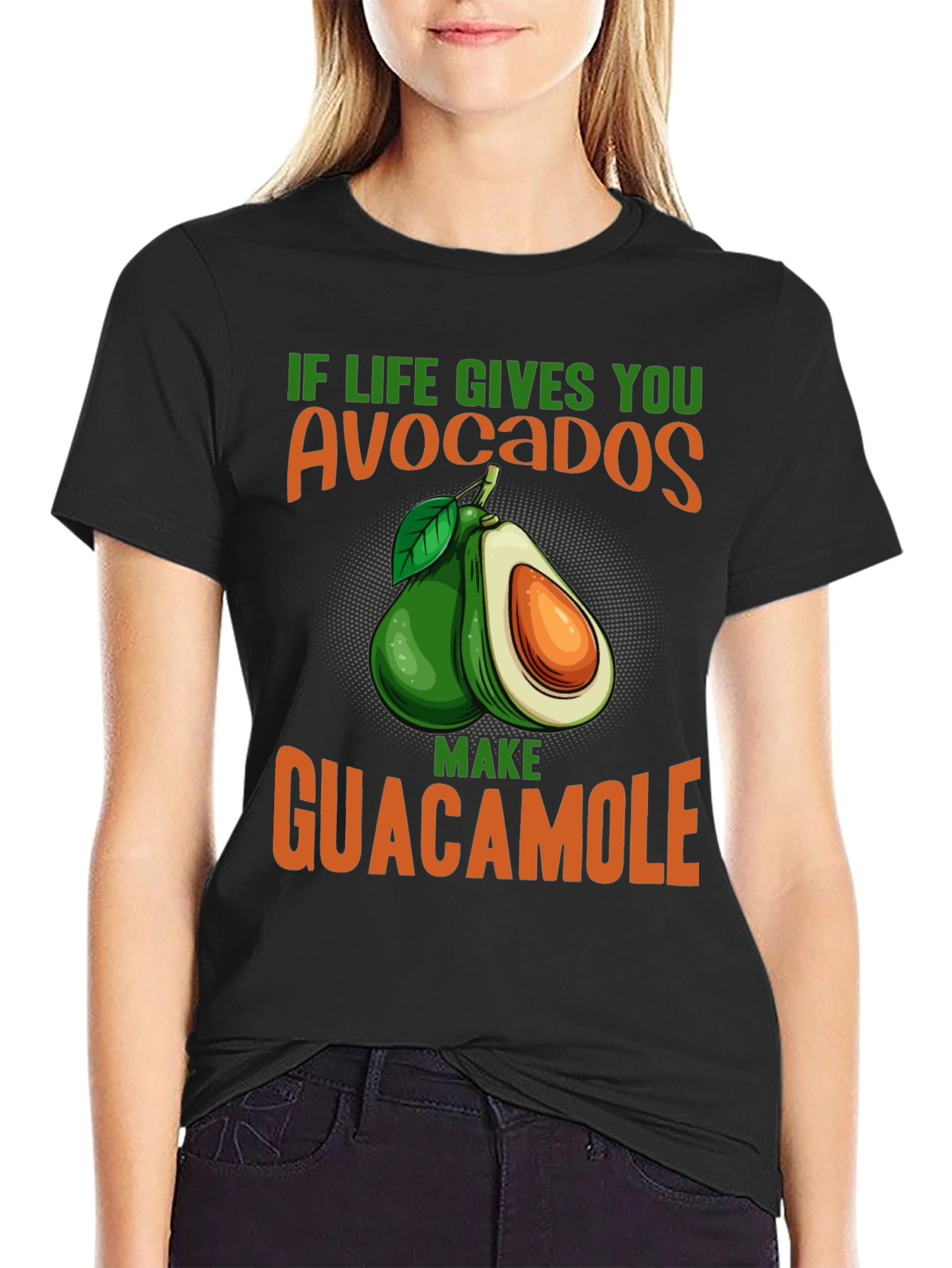 Black Avocado Guacamole Graphic Tee - Foodie T-Shirt view 2