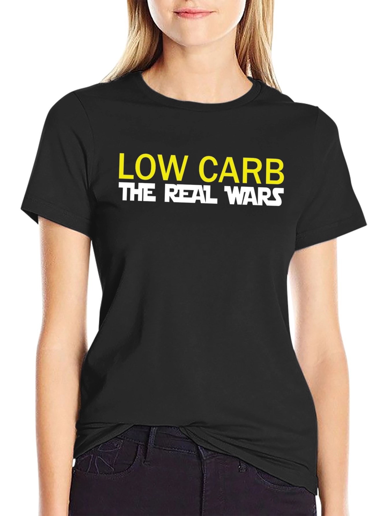 Black Low Carb The Real Wars Graphic T-Shirt view 2