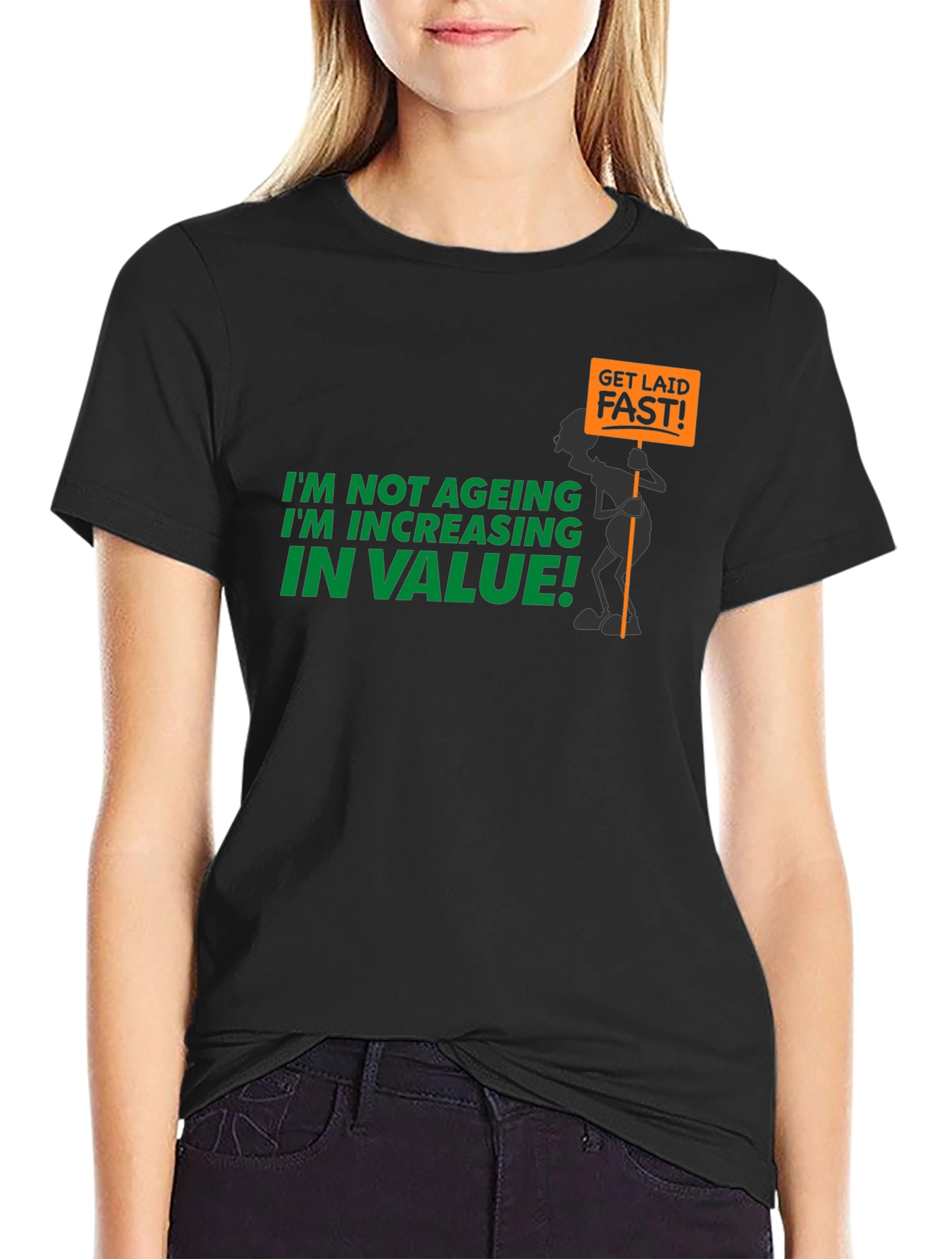 Black Humorous "Increasing in Value" Graphic Tee view 2