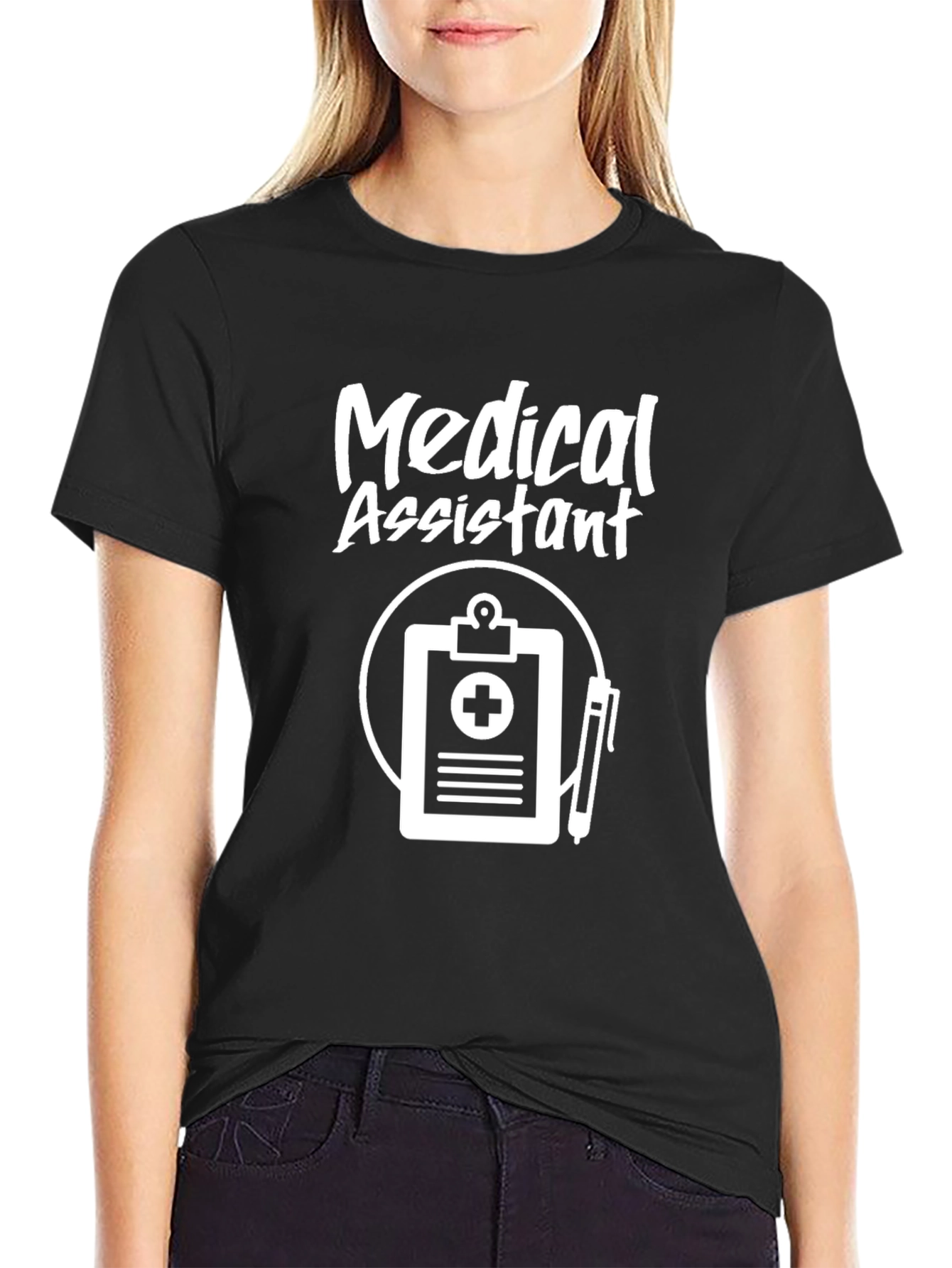Black Medical Assistant Graphic Tee view 2