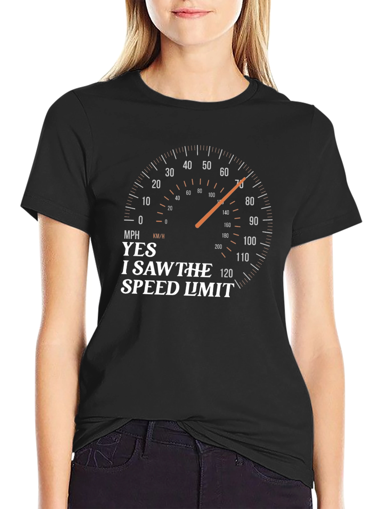 Black I Saw The Speed Limit T-Shirt view 2