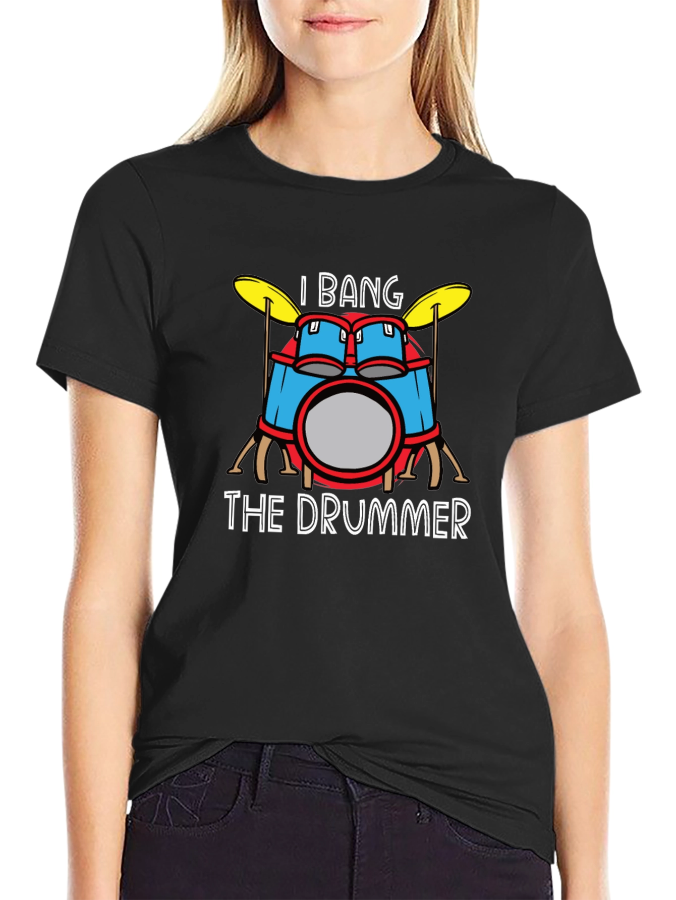 Black I Bang The Drummer Graphic T-Shirt view 2