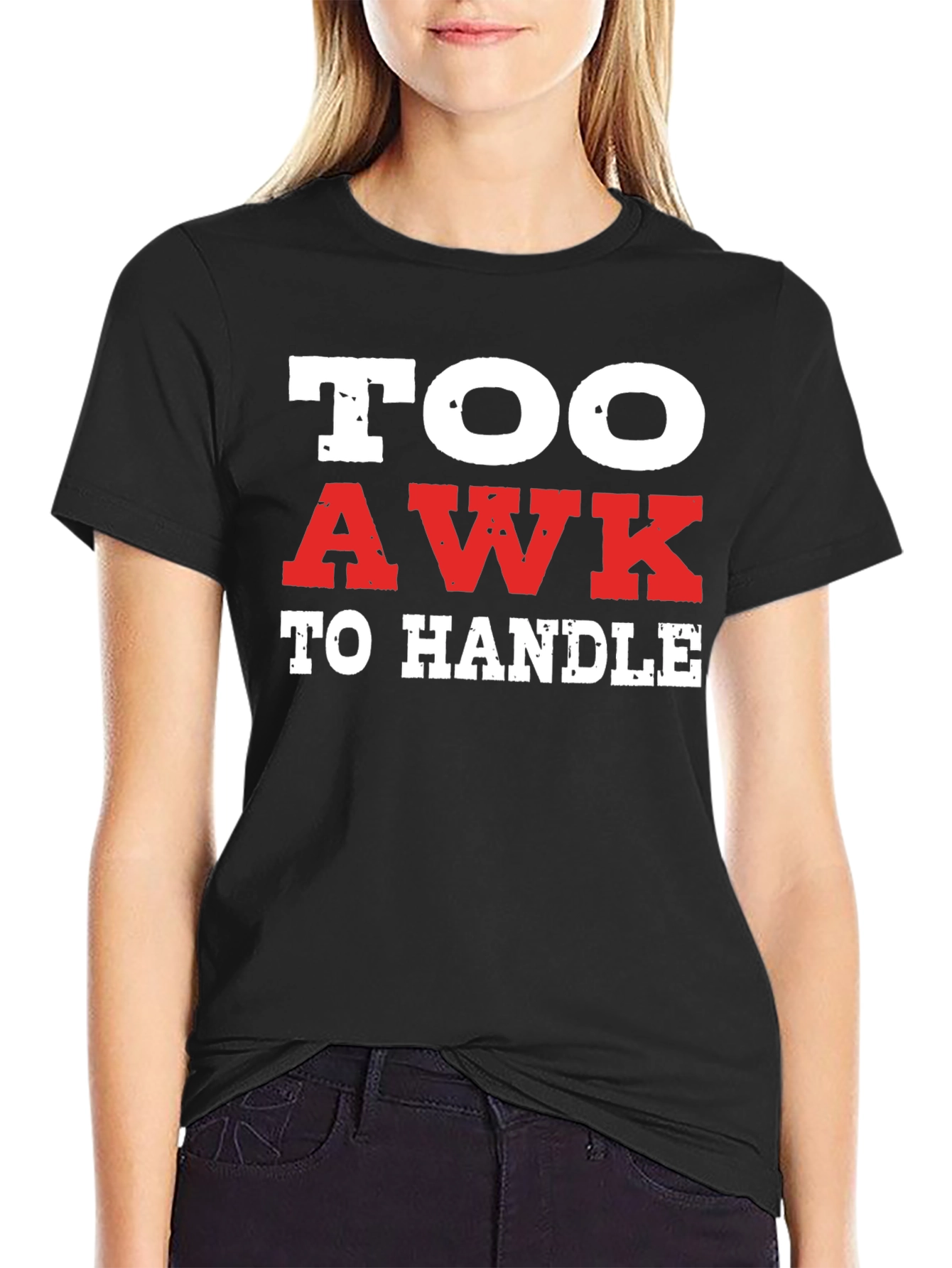 Black Too Awk to Handle Black Graphic Tee view 2