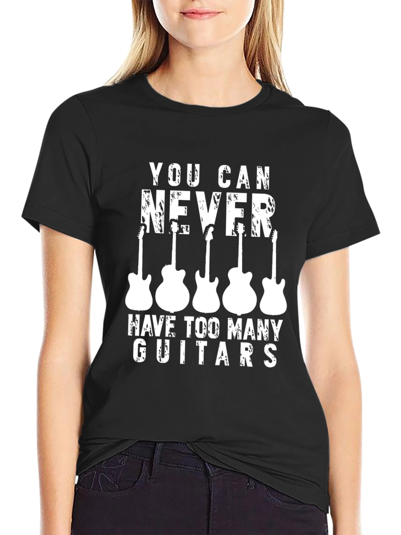 Black You Can Never Have Too Many Guitars T-Shirt view 2