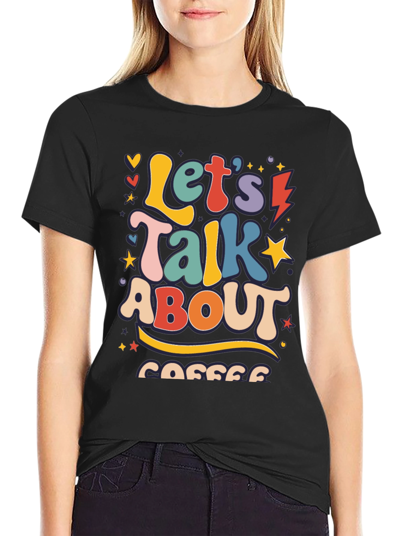 Black Retro Coffee Lover T-Shirt view 2