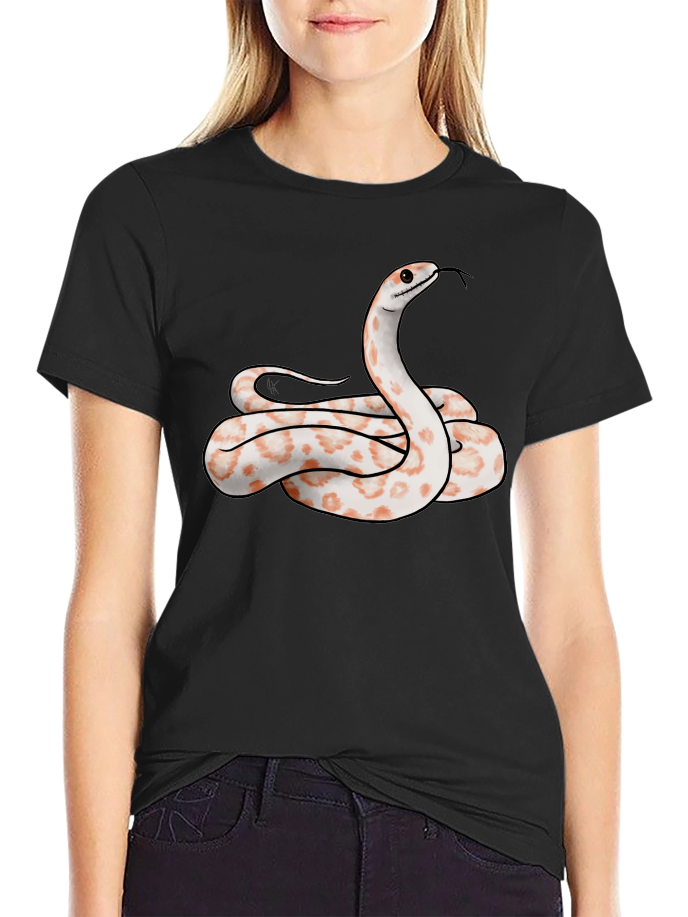 Black Snake Graphic Tee - Cool Reptile Design T-Shirt view 2