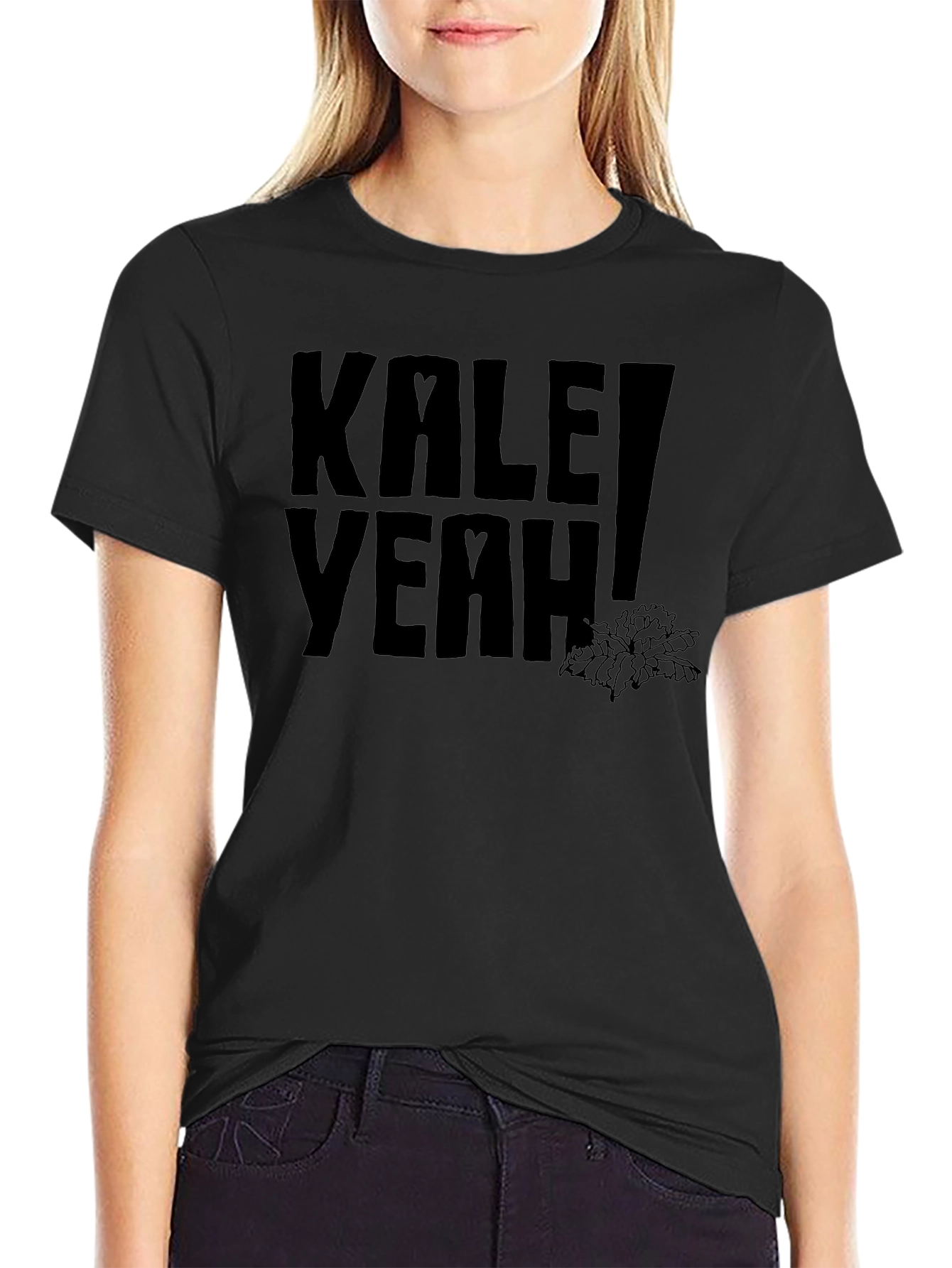 Kale Yeah! Graphic Print Black T-Shirt - 2