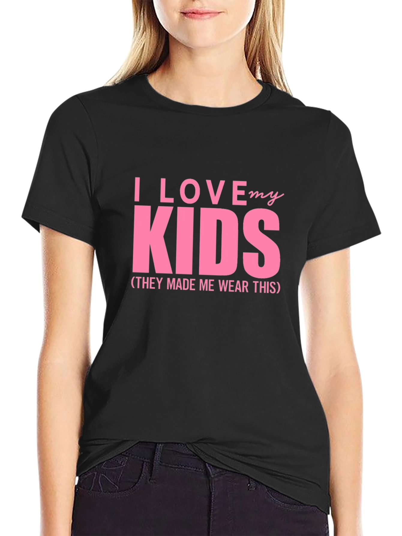 Black I Love My Kids T-Shirt - Humorous Gift view 2