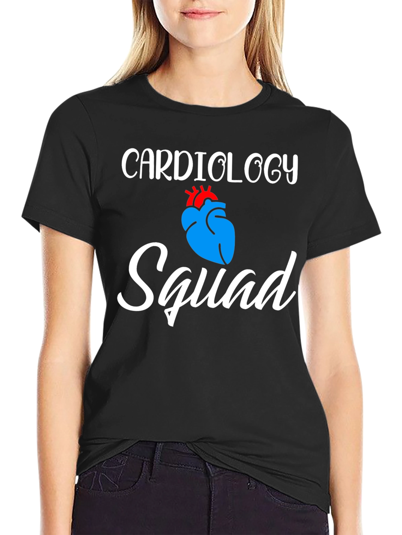 Black Cardiology Squad T-Shirt - Medical Team Apparel view 2