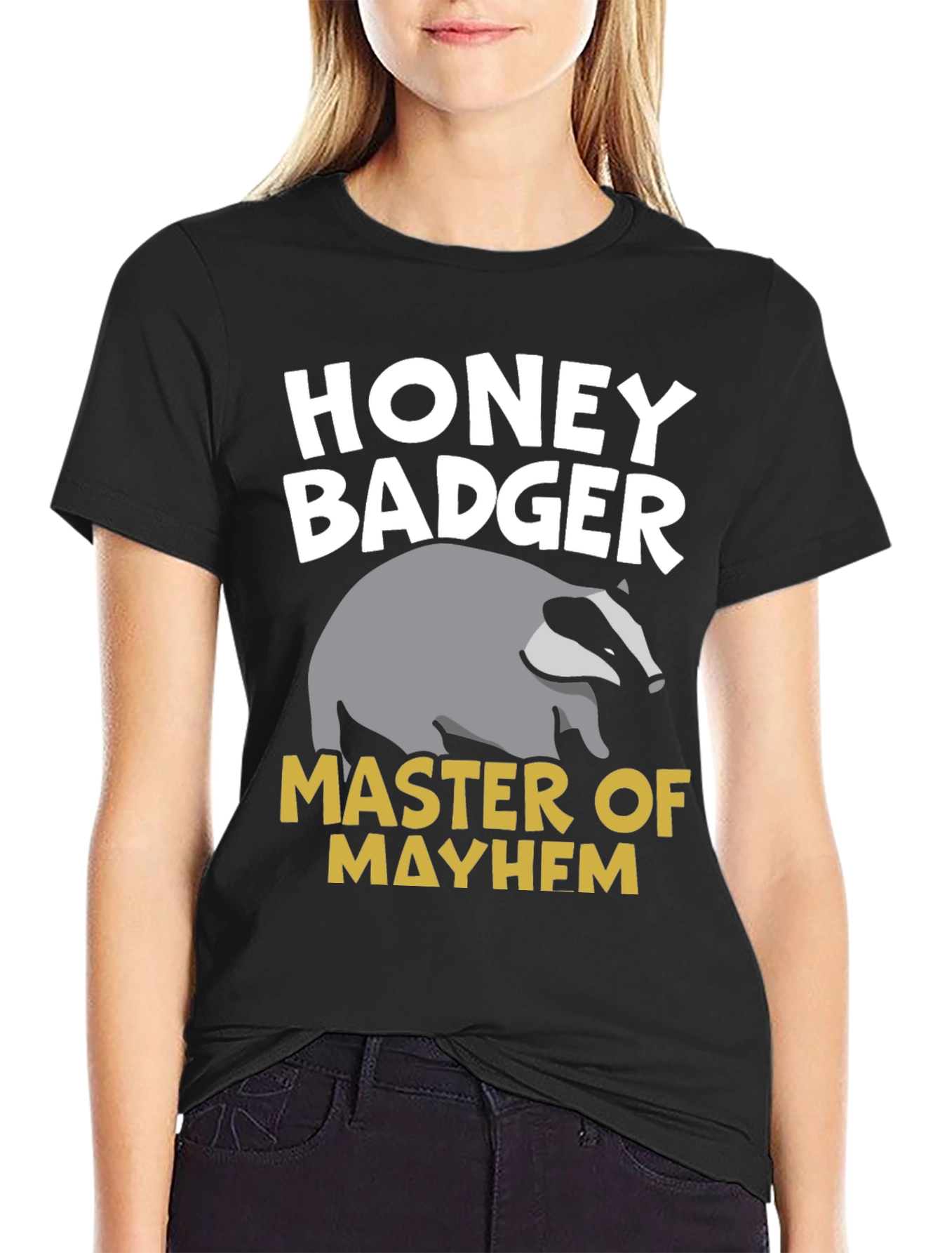 Black Honey Badger Master of Mayhem Graphic T-Shirt view 2
