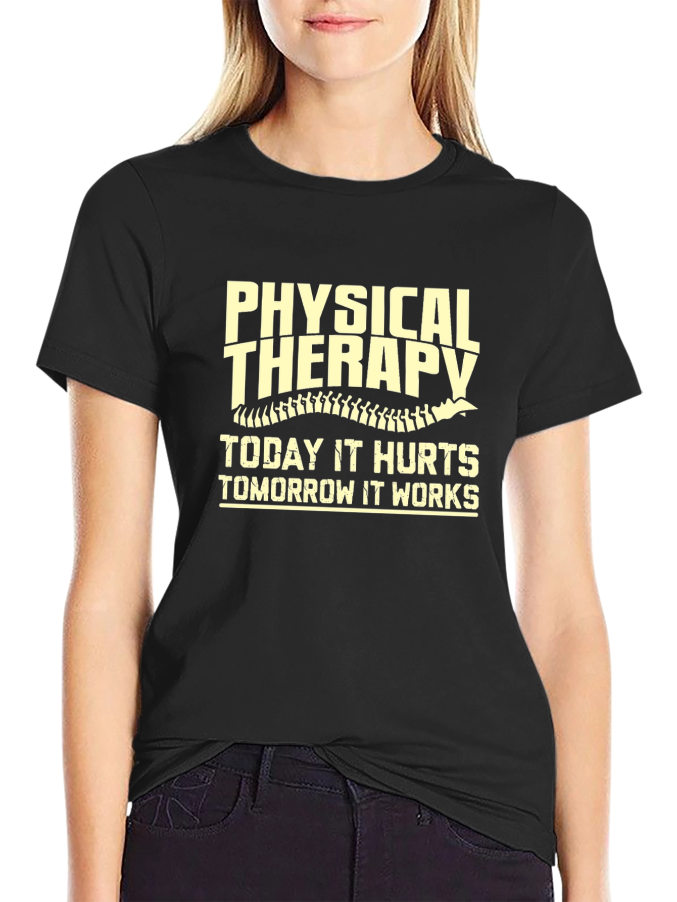 Black Physical Therapy T-Shirt: Today It Hurts view 2