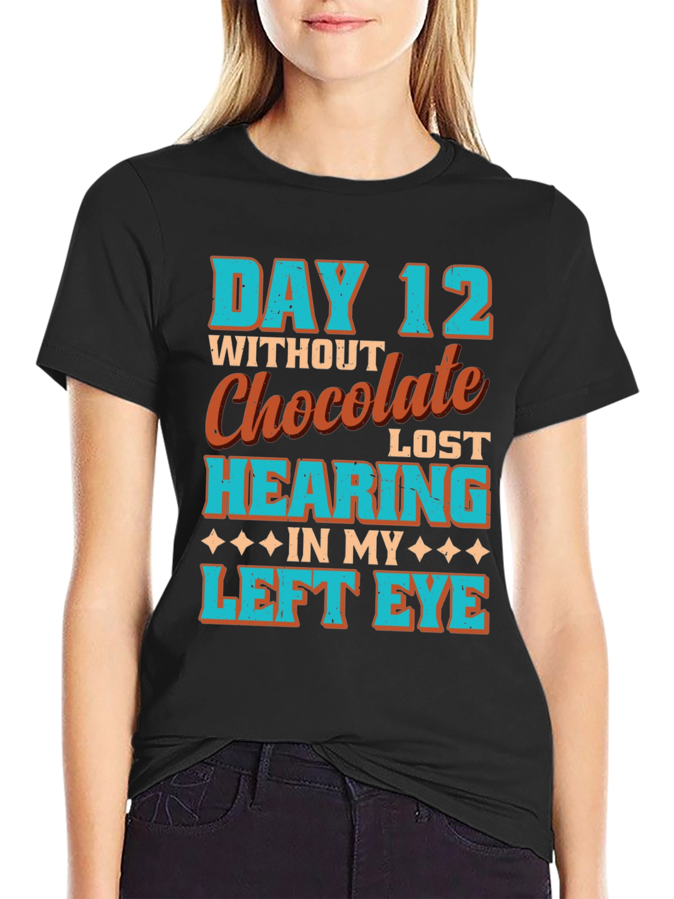 Black Funny Chocolate Withdrawal T-Shirt view 2