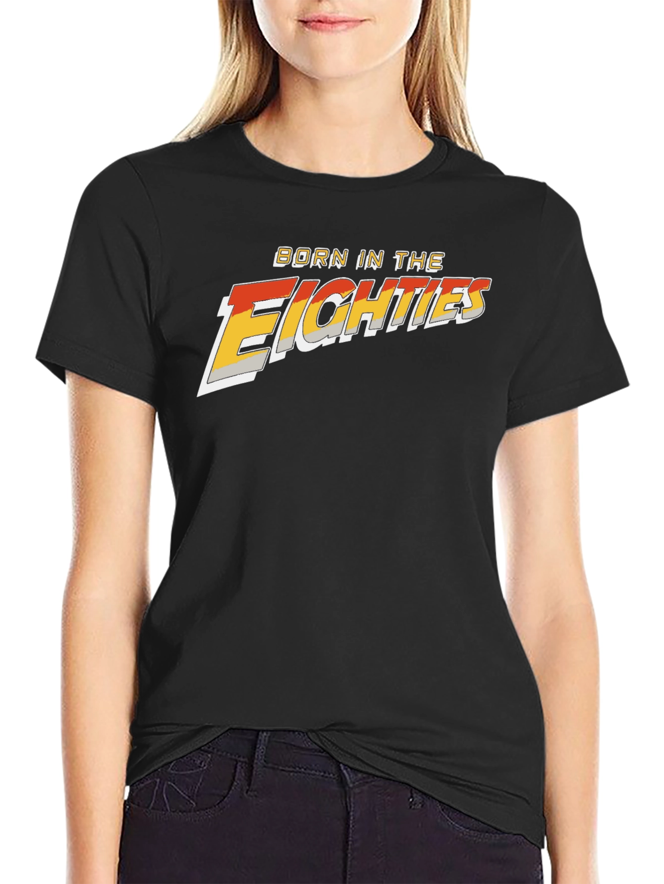 Black Born in the Eighties Black Graphic Tee view 2