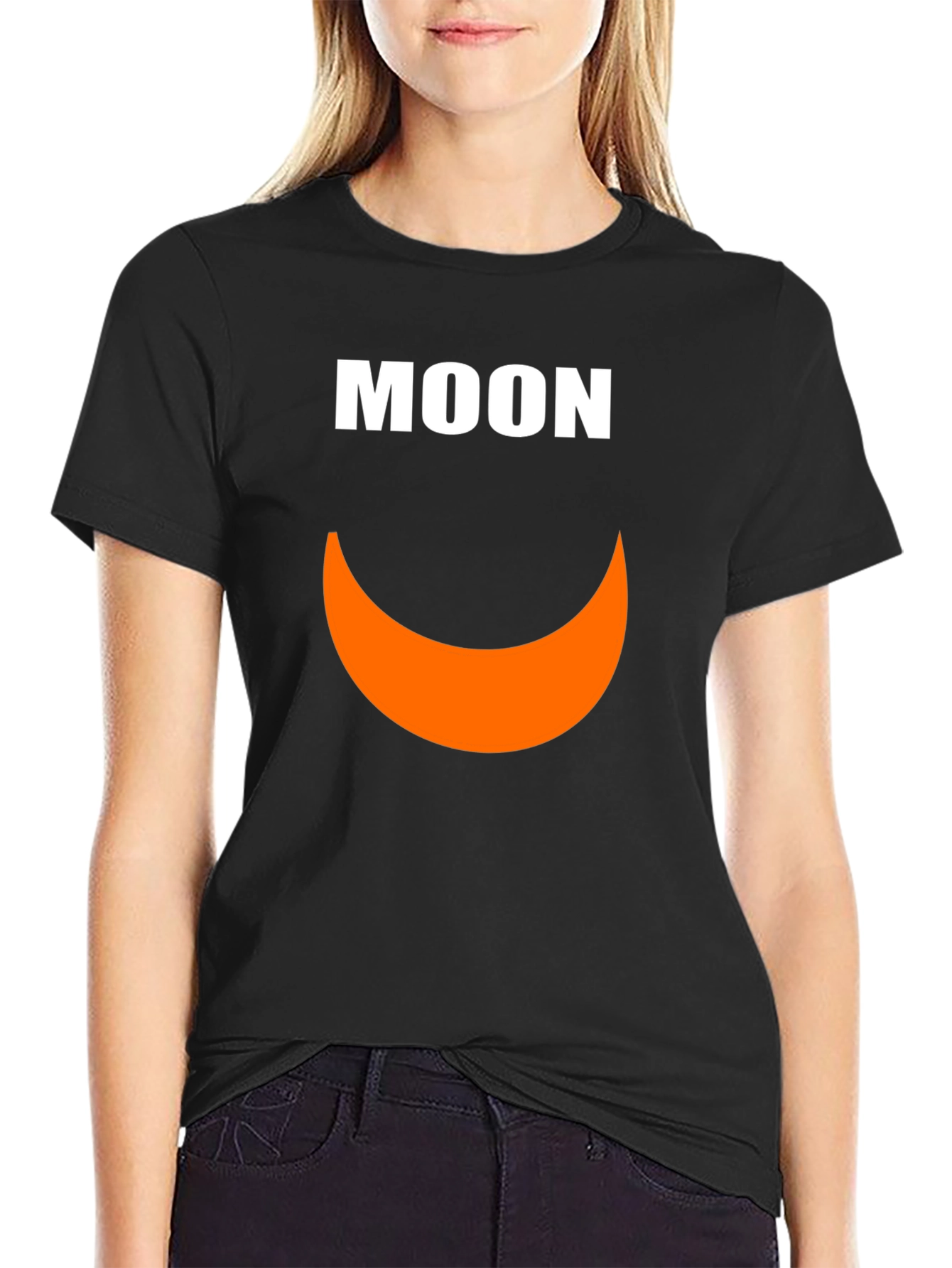 Black Moon Graphic T-Shirt - Black Short Sleeve Tee view 2