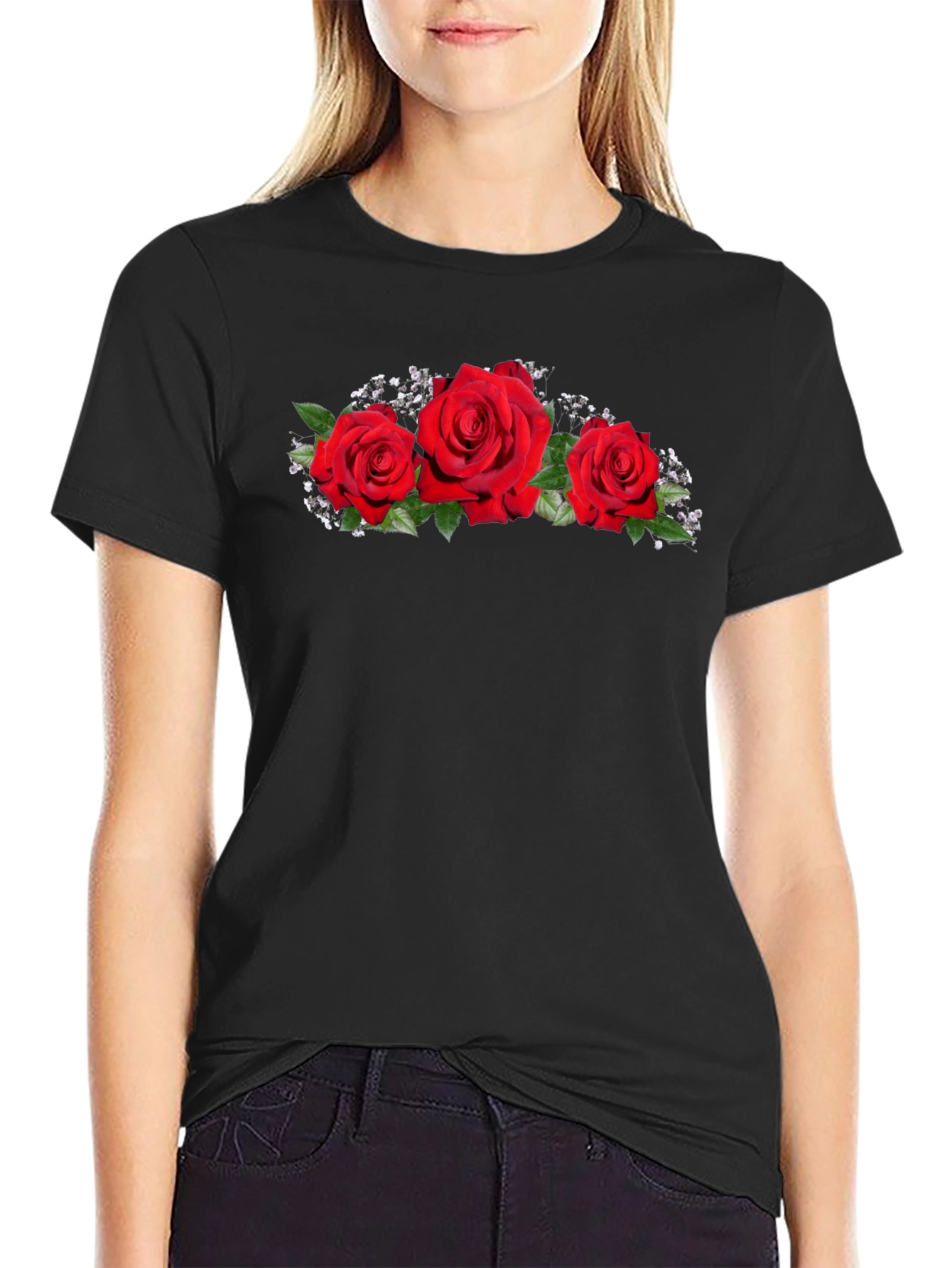Rose Graphic Black T-Shirt - 2