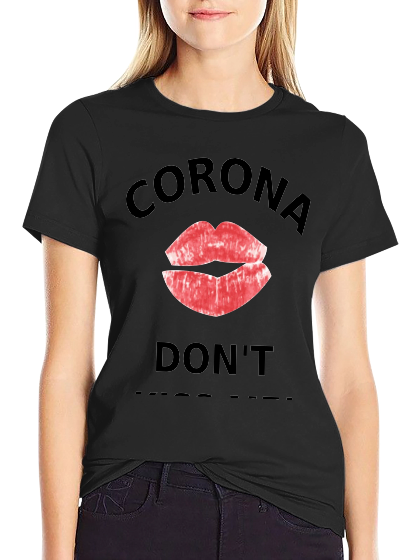 Black Corona Don't Kiss Me Black T-Shirt view 2