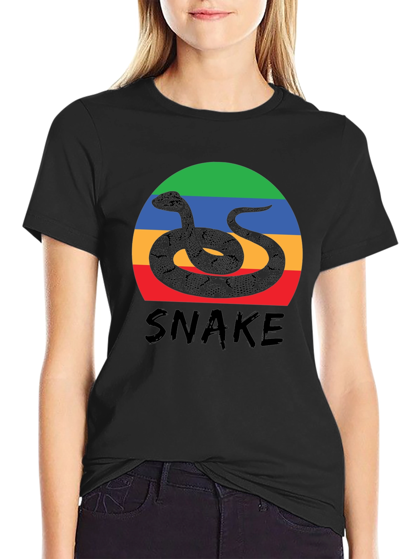 Black Snake Graphic Tee - Retro Style view 2