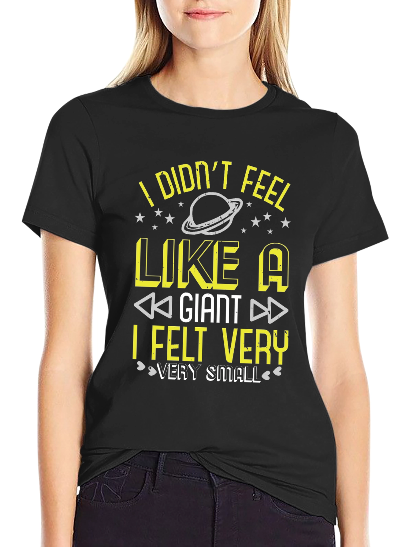Black I Didn't Feel Like A Giant T-Shirt Funny Graphic Tee view 2