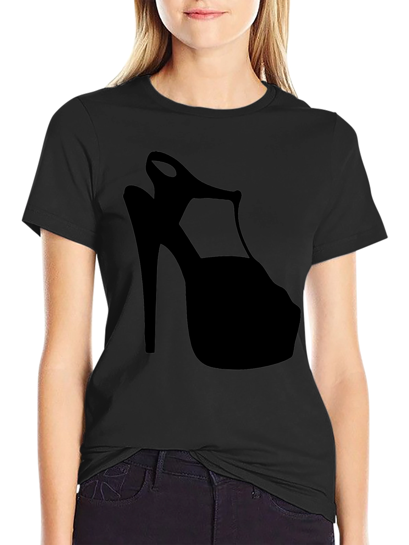 Black High Heel T-Shirt - Fashion Statement Tee view 2
