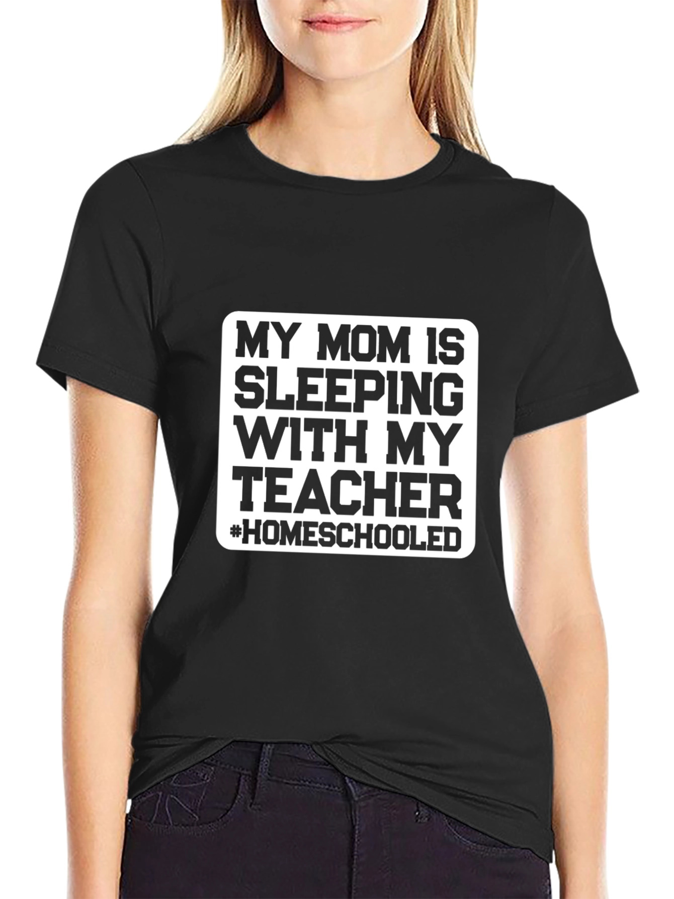 Black Funny Homeschool T-Shirt view 2