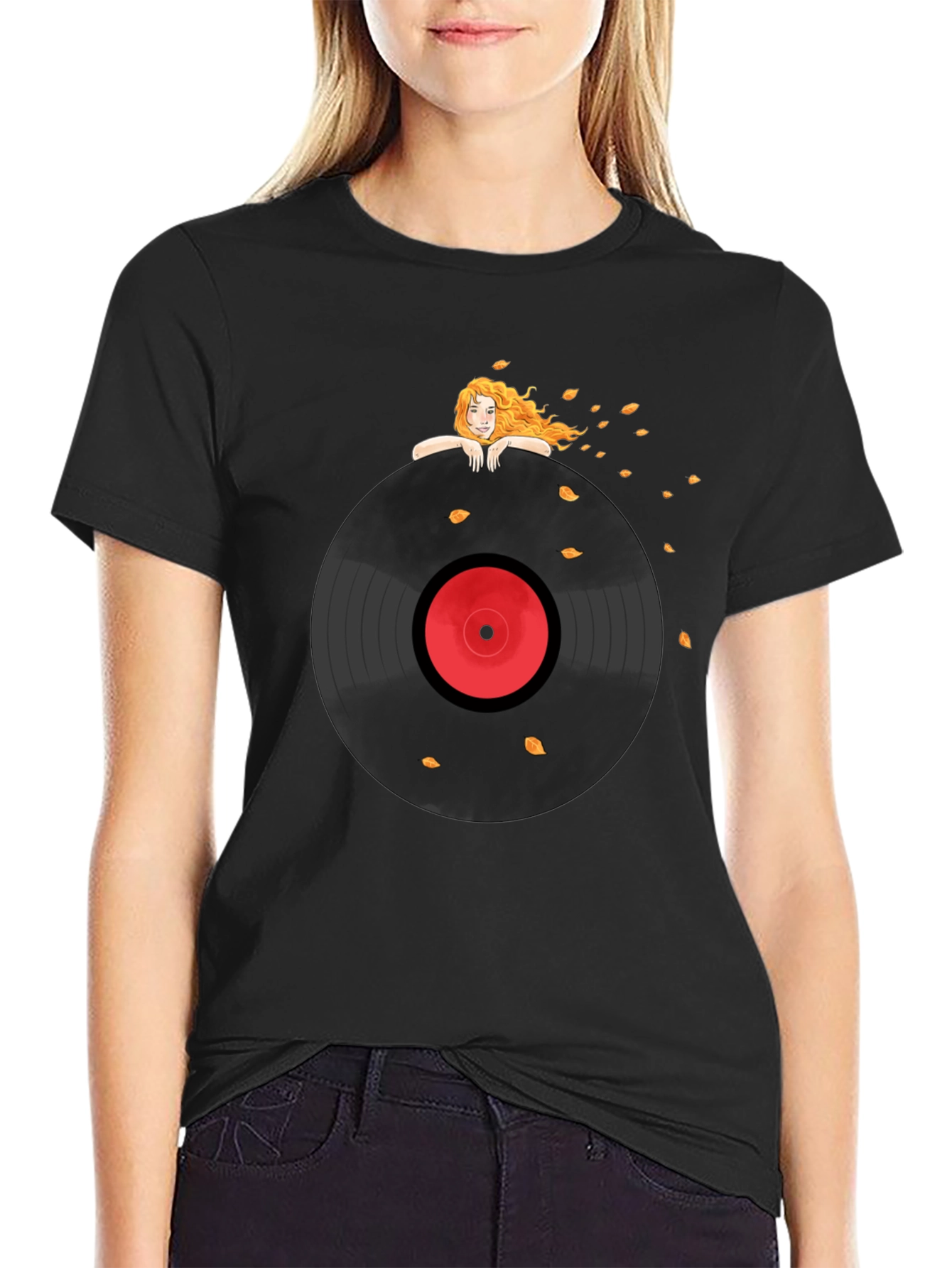Vinyl Record Girl Graphic T-Shirt - 2
