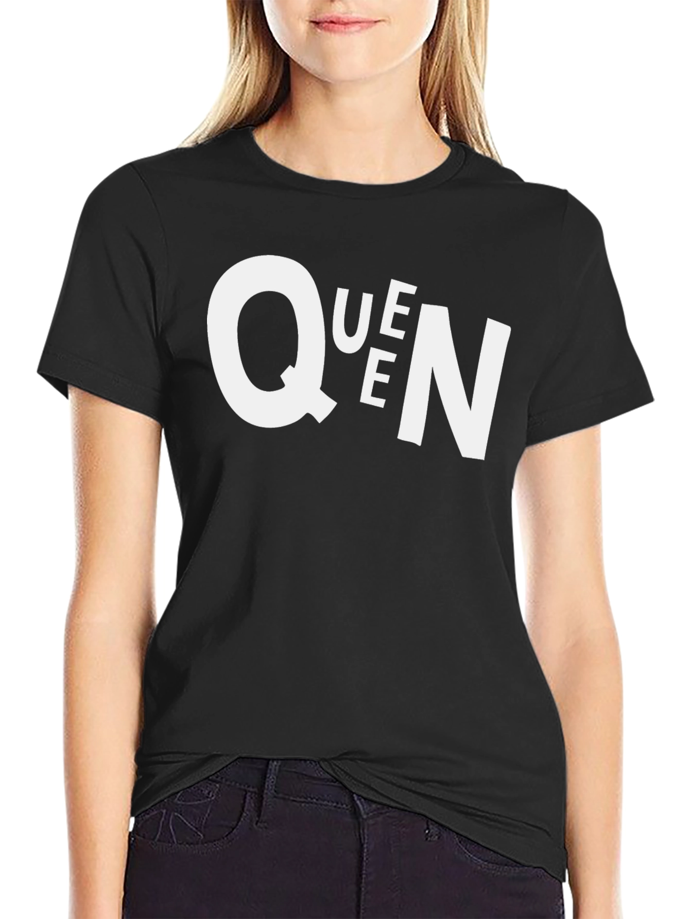 Black Queen Graphic Black T-Shirt - Men's Casual Tee view 2